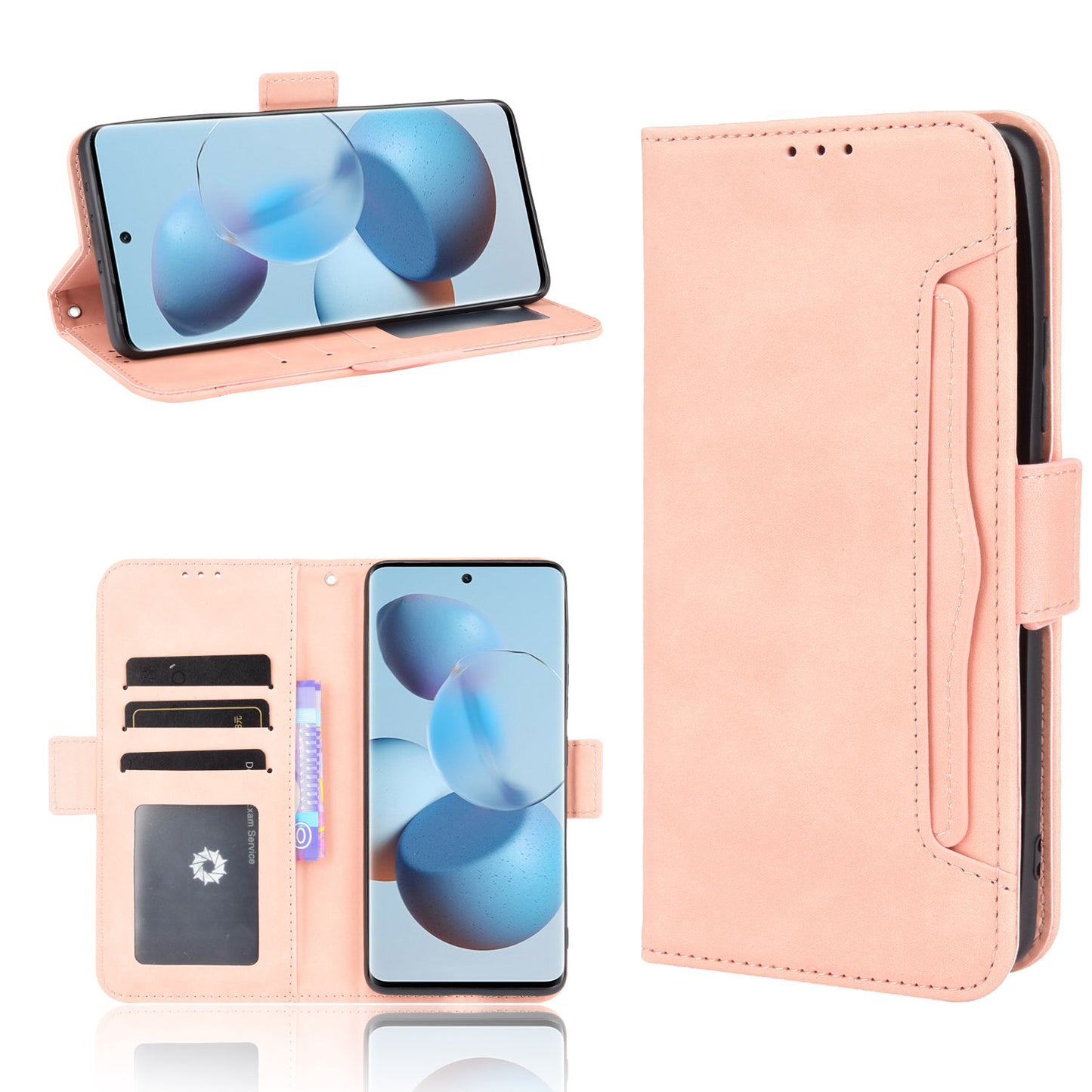 Flip Phone Case PU Leather Cover Multiple Card Slot Practical Wallet Stand Cellphone Protector for Xiaomi Civi