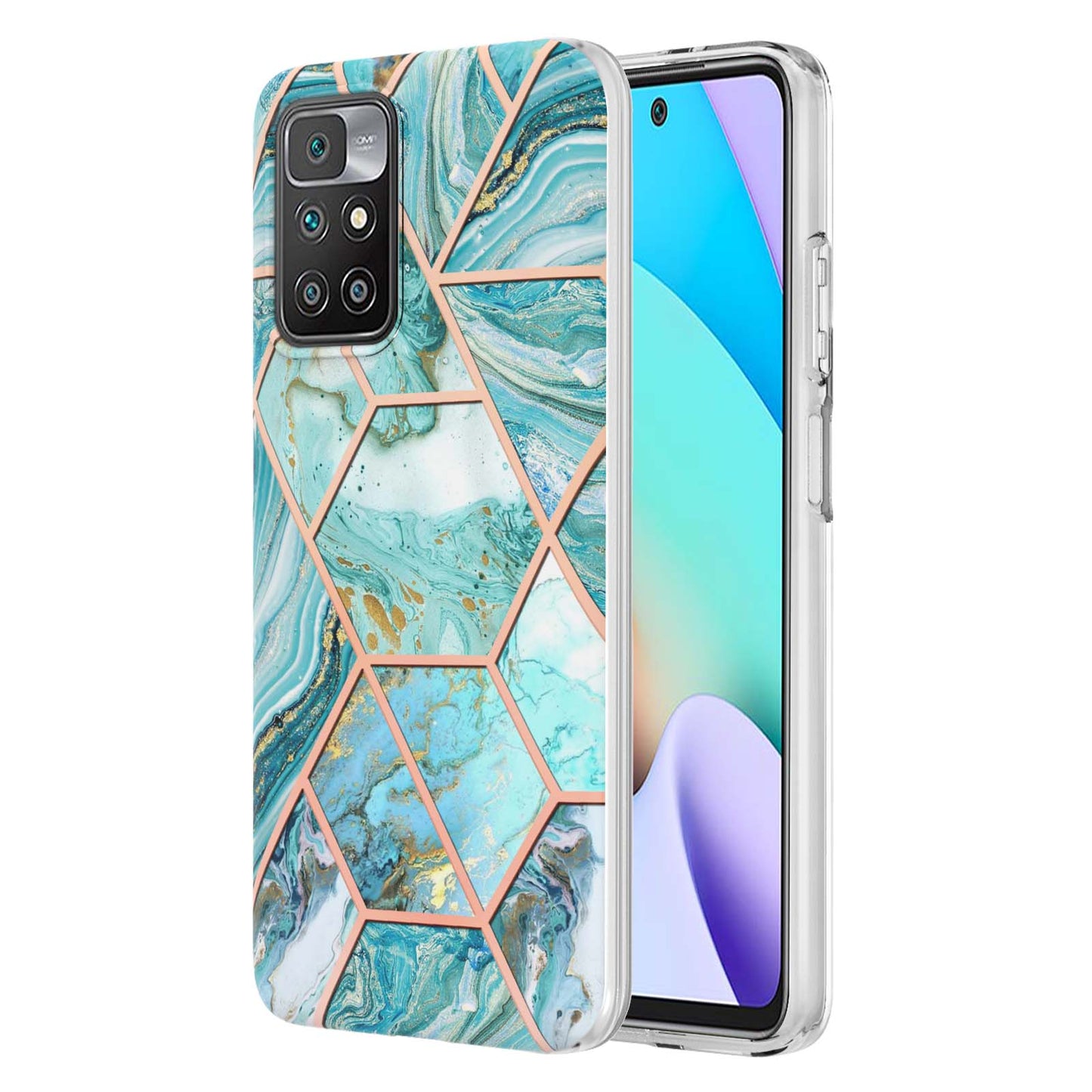 2.0mm Ultra-thin Marble Pattern Printing IMD Electroplating Flexible TPU Phone Case Cover for Xiaomi Redmi Note 11 4G (MediaTek)/10 4G (2021)/10 2022 4G/10 Prime