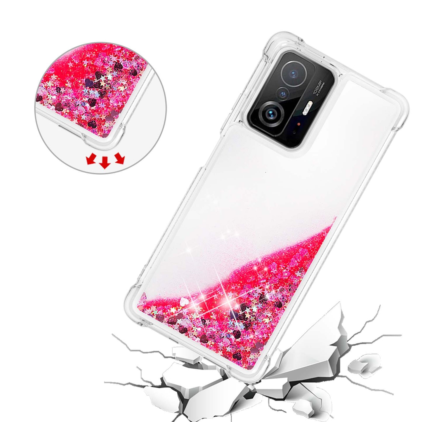 Colorful Quicksand Series Flowing Liquid Floating Soft TPU Phone Case for Xiaomi 11T / 11T Pro