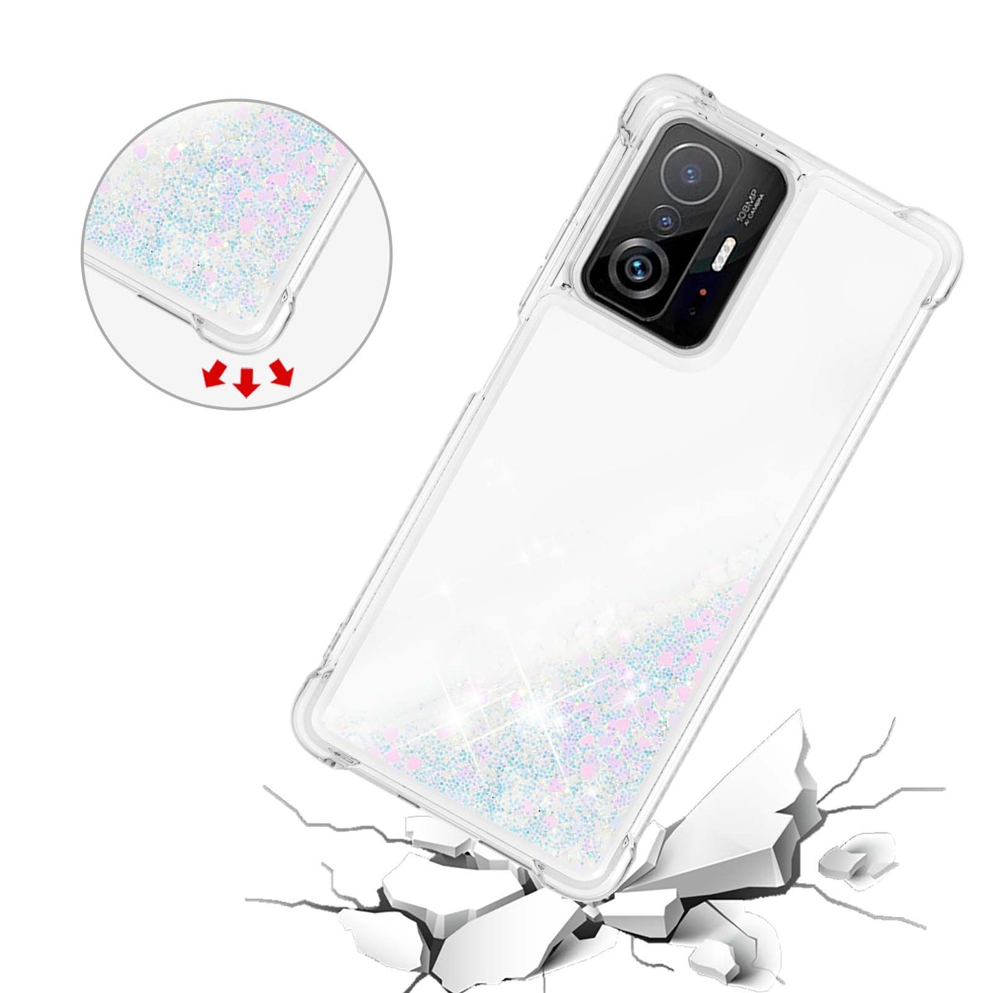 Colorful Quicksand Series Flowing Liquid Floating Soft TPU Phone Case for Xiaomi 11T / 11T Pro