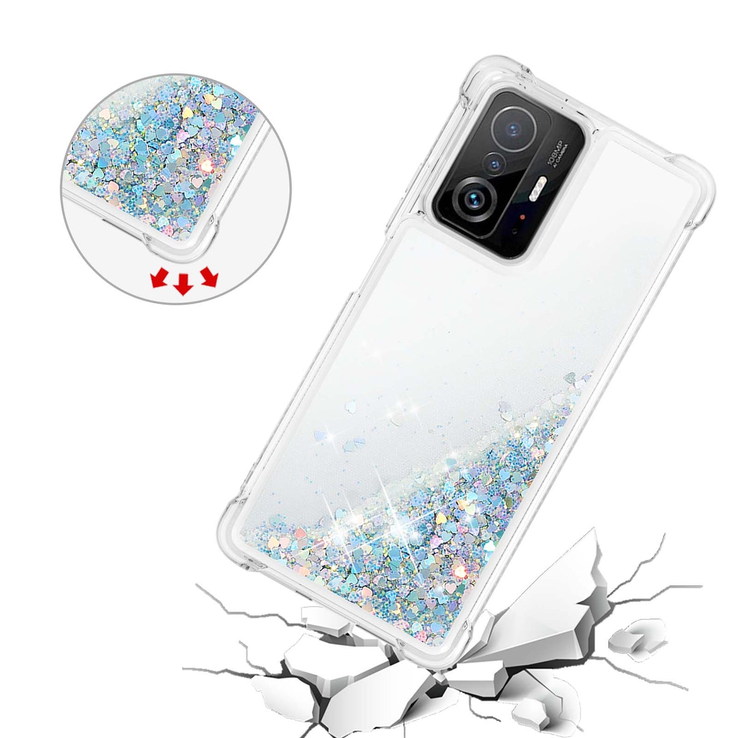 Colorful Quicksand Series Flowing Liquid Floating Soft TPU Phone Case for Xiaomi 11T / 11T Pro