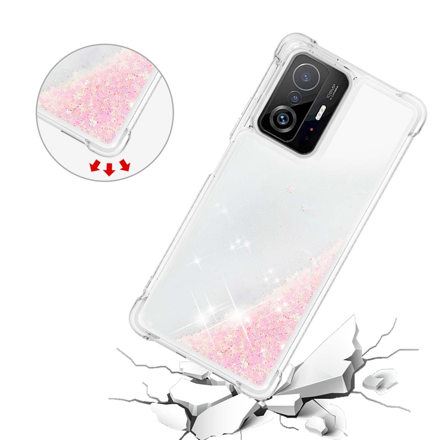 Colorful Quicksand Series Flowing Liquid Floating Soft TPU Phone Case for Xiaomi 11T / 11T Pro
