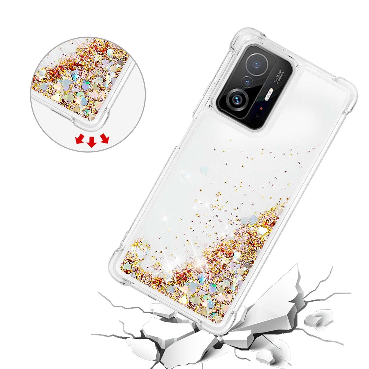 Colorful Quicksand Series Flowing Liquid Floating Soft TPU Phone Case for Xiaomi 11T / 11T Pro