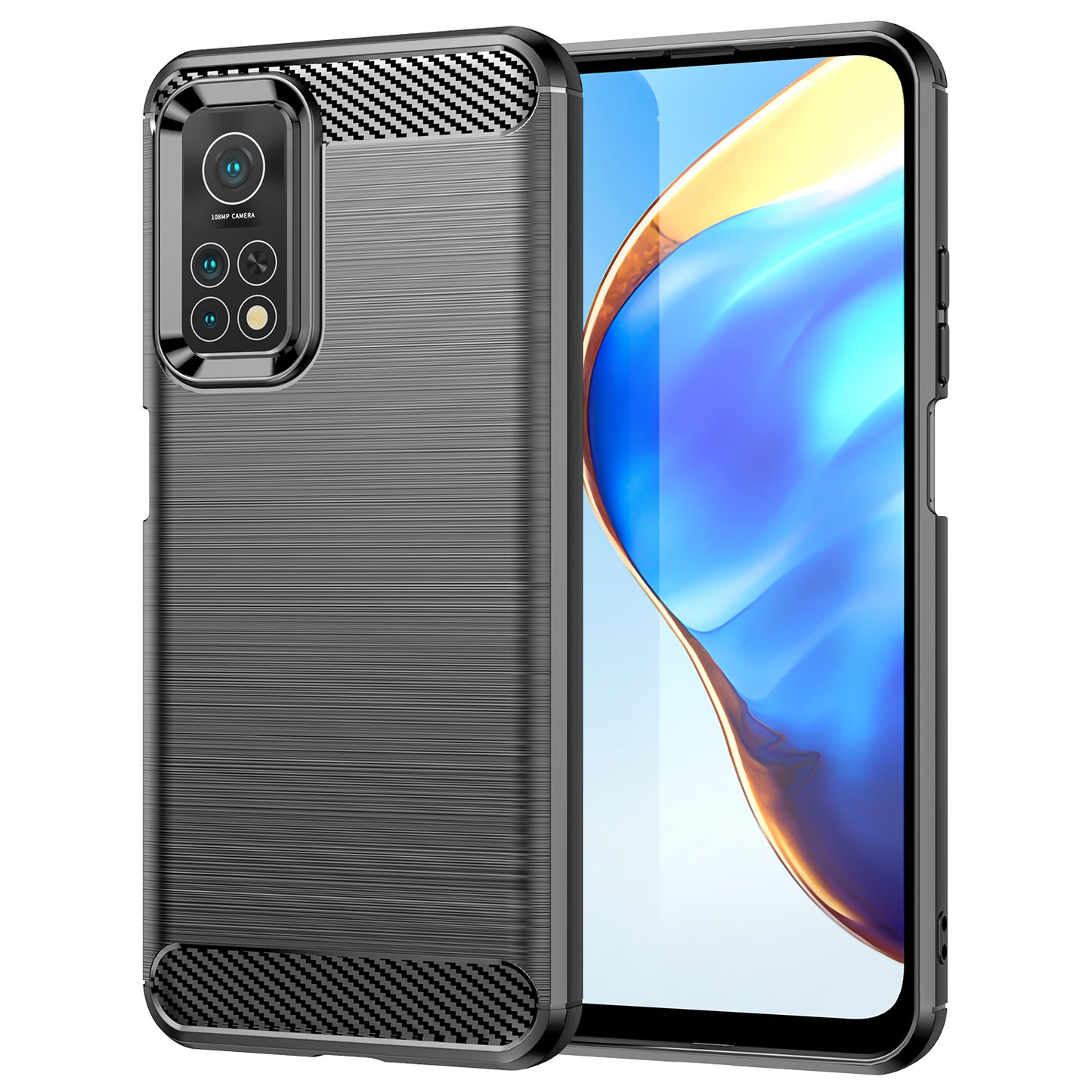 1.8mm Drop Resistant Carbon Fiber Brushed Texture TPU Back Case Mobile Phone Cover for Xiaomi Mi 10T 5G/10T Pro 5G/Redmi K30S
