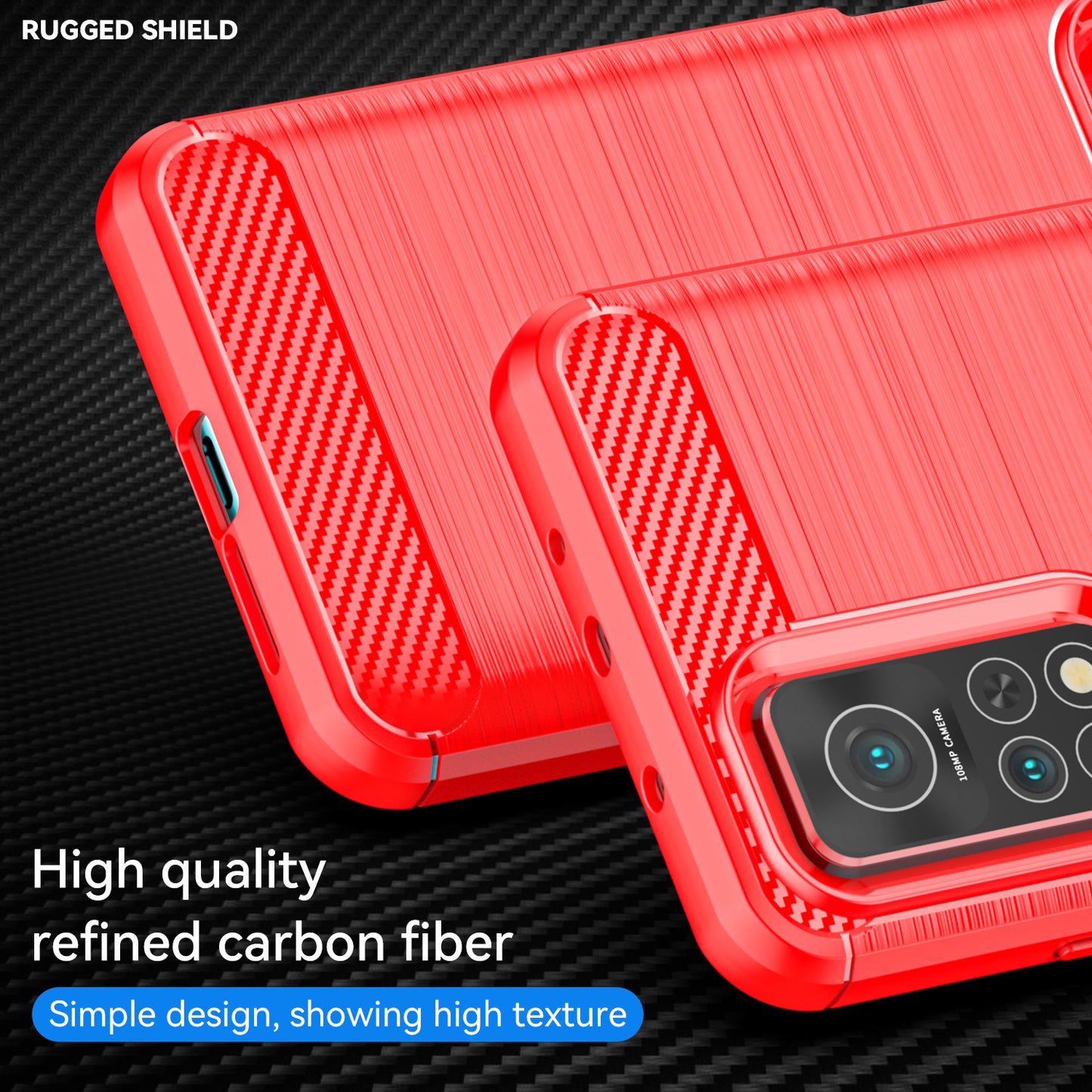 1.8mm Drop Resistant Carbon Fiber Brushed Texture TPU Back Case Mobile Phone Cover for Xiaomi Mi 10T 5G/10T Pro 5G/Redmi K30S