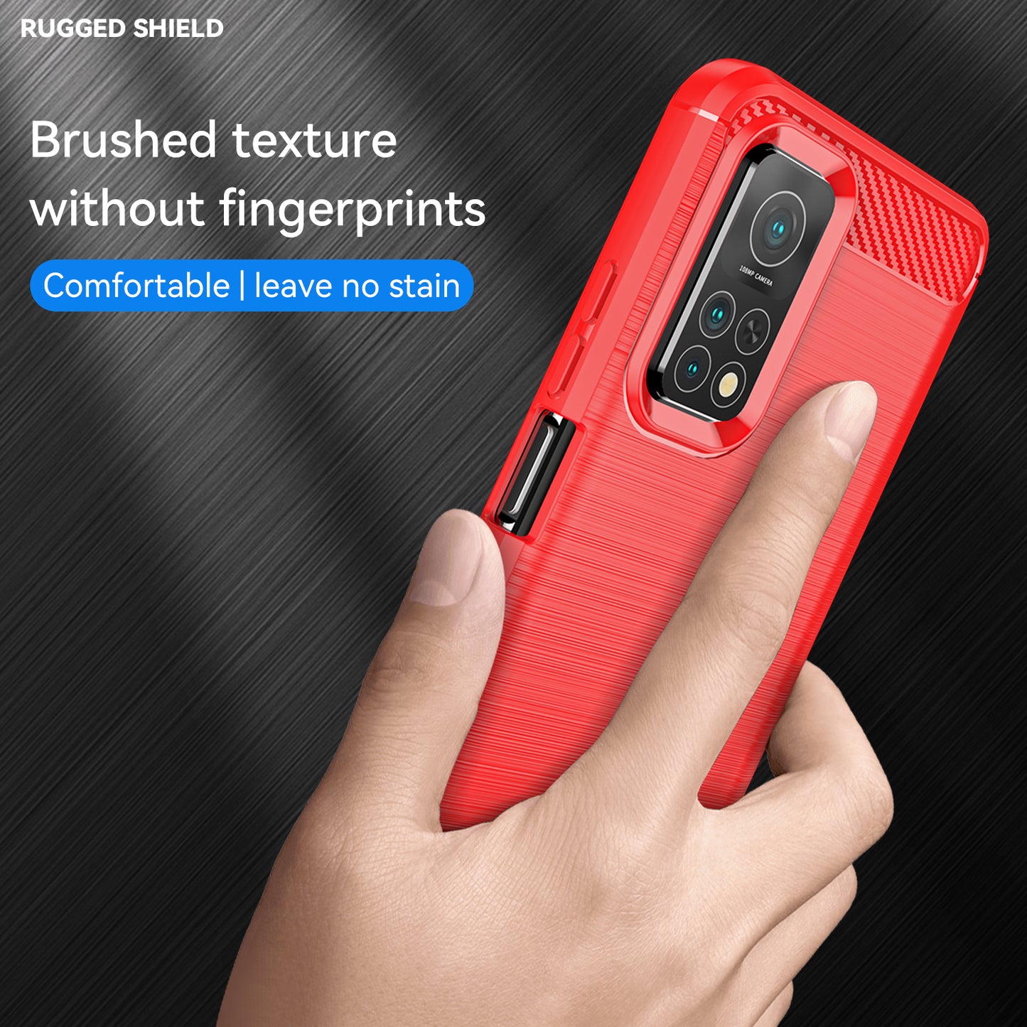 1.8mm Drop Resistant Carbon Fiber Brushed Texture TPU Back Case Mobile Phone Cover for Xiaomi Mi 10T 5G/10T Pro 5G/Redmi K30S