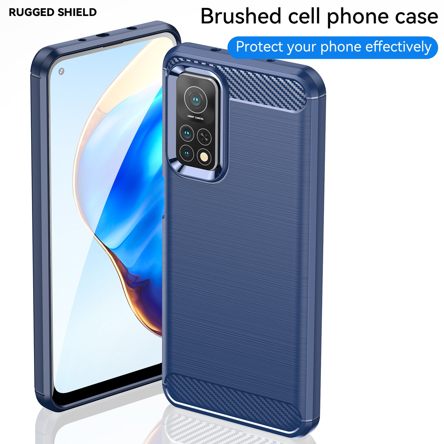 1.8mm Drop Resistant Carbon Fiber Brushed Texture TPU Back Case Mobile Phone Cover for Xiaomi Mi 10T 5G/10T Pro 5G/Redmi K30S