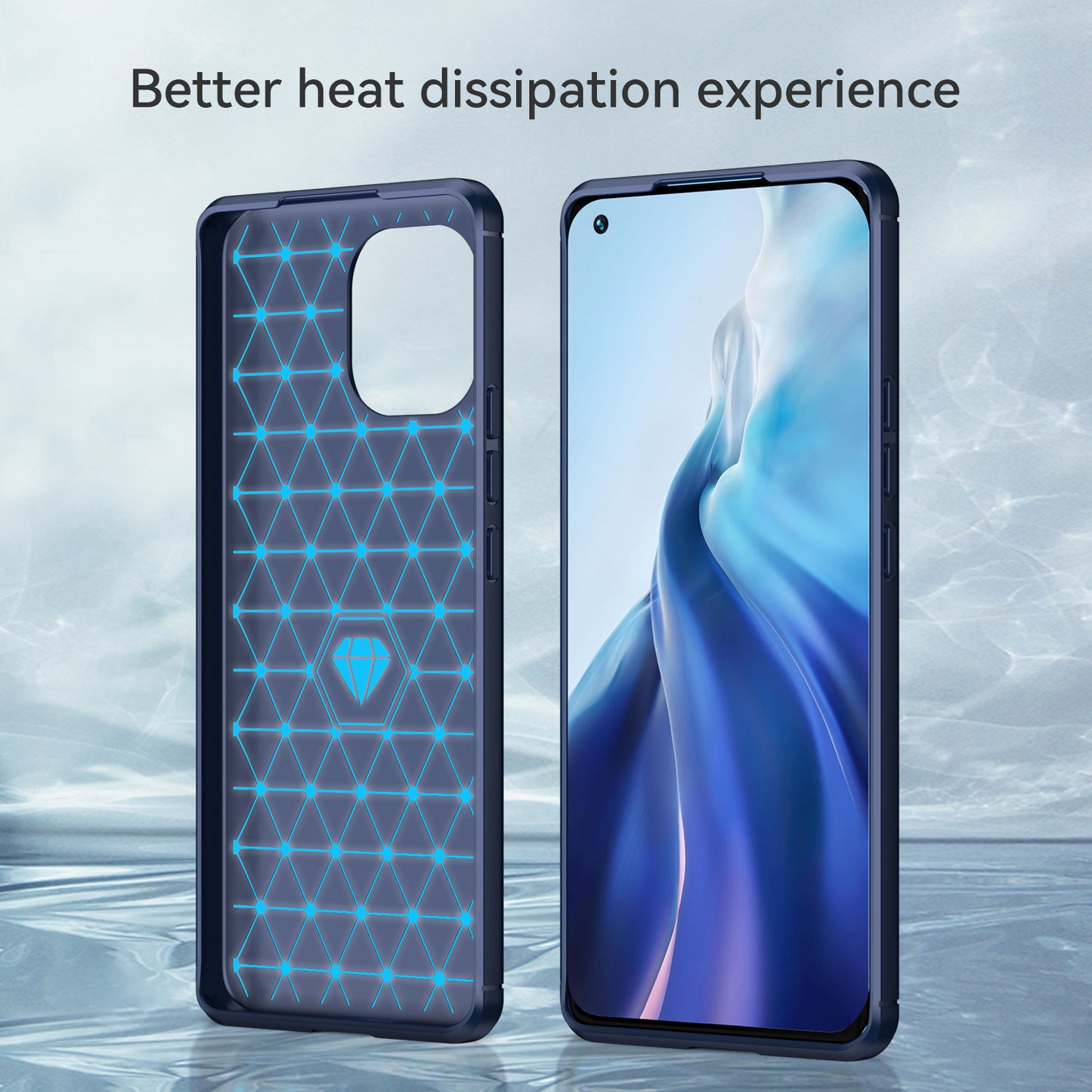1.8mm For Xiaomi Mi 11 Carbon Fiber Brushed Texture Soft TPU Back Case Mobile Phone Cover