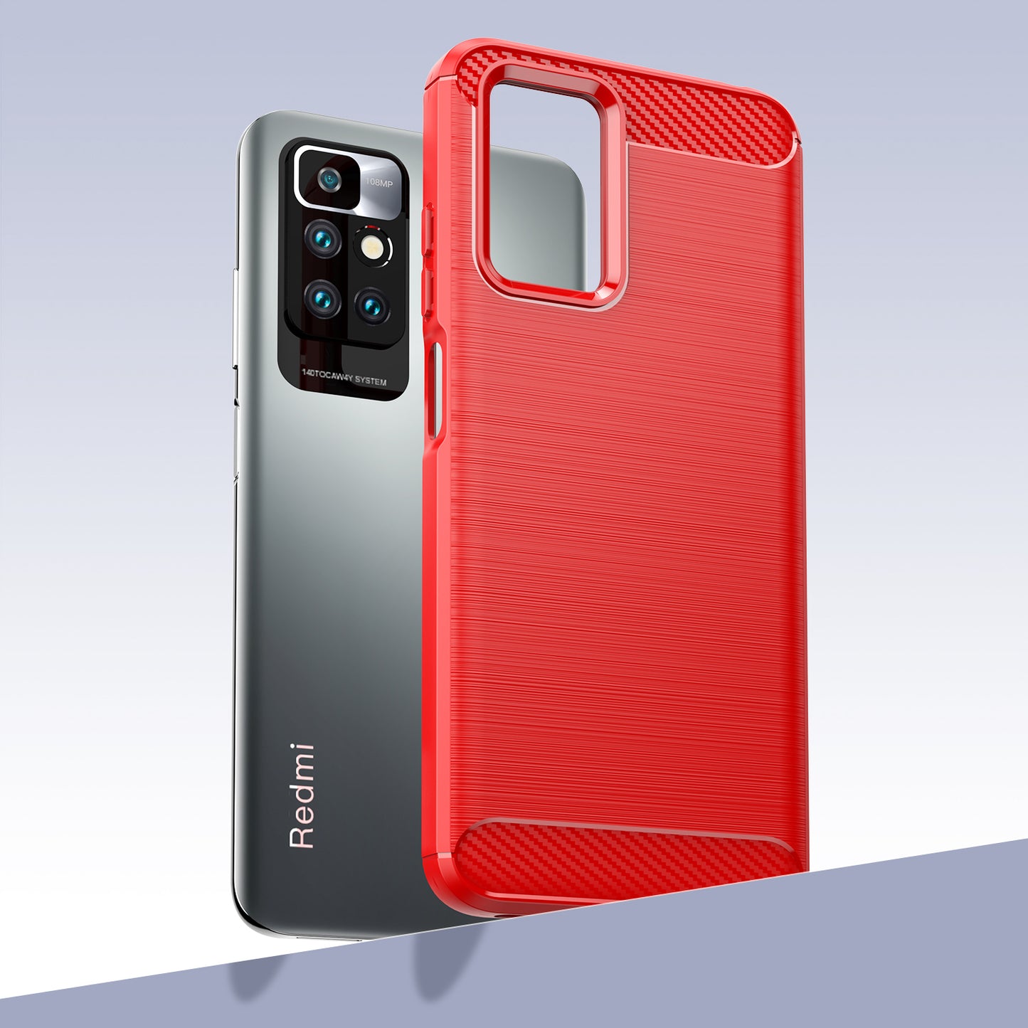 1.8mm Drop Protection Brushed Carbon Fiber Texture TPU Back Case Mobile Phone Cover for Xiaomi Redmi Note 11 4G (MediaTek)/Redmi 10 4G (2021)/Redmi 10 2022 4G/10 Prime