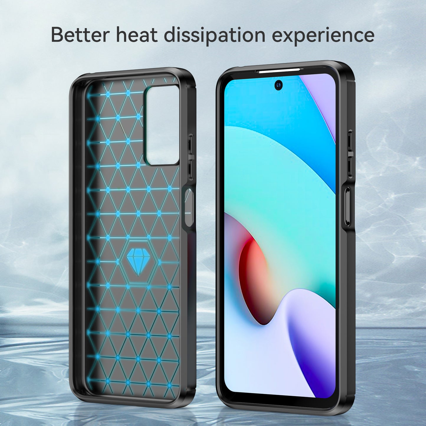 1.8mm Stain-resistant Brushed Carbon Fiber Texture TPU Back Case Mobile Phone Cover for Xiaomi Redmi Note 11 4G (MediaTek)/Redmi 10 4G (2021)/Redmi 10 2022 4G/10 Prime
