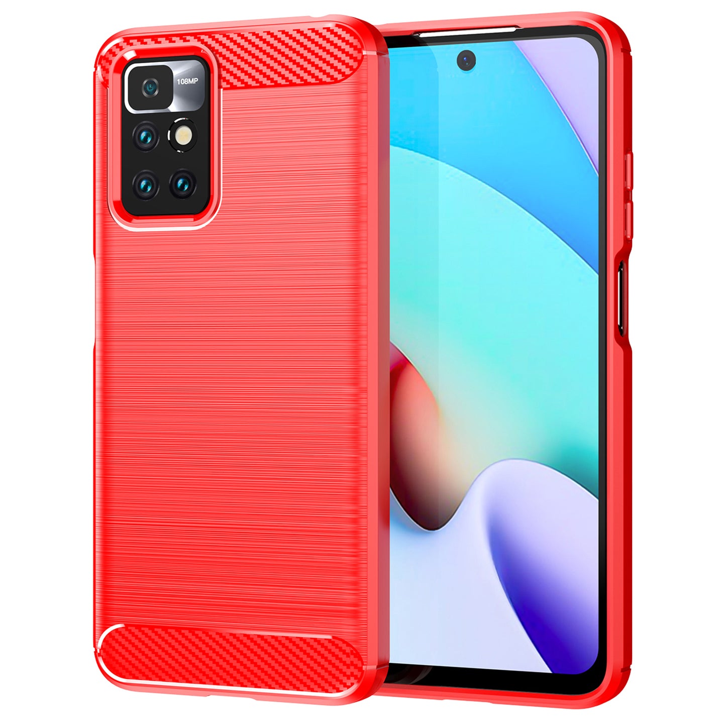 1.8mm Stain-resistant Brushed Carbon Fiber Texture TPU Back Case Mobile Phone Cover for Xiaomi Redmi Note 11 4G (MediaTek)/Redmi 10 4G (2021)/Redmi 10 2022 4G/10 Prime