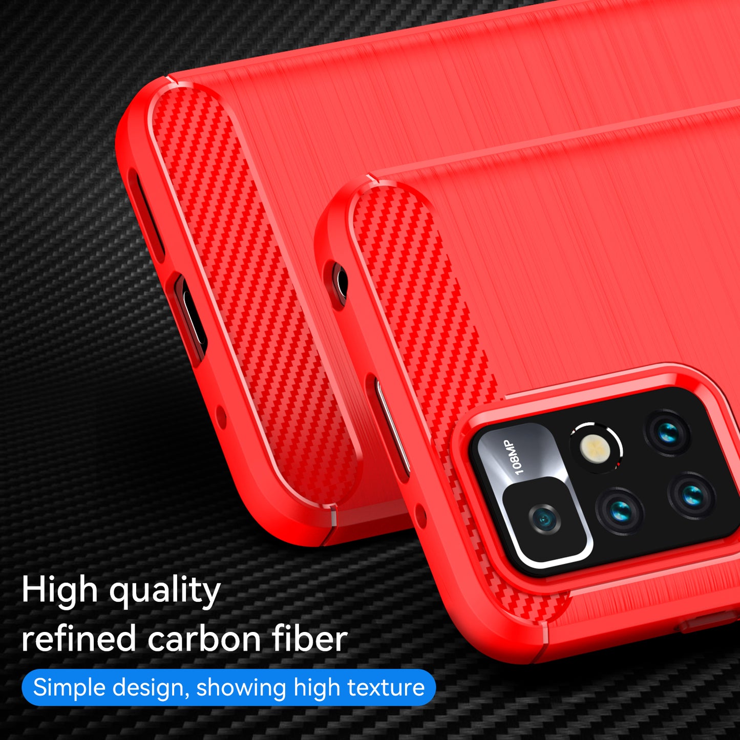 1.8mm Stain-resistant Brushed Carbon Fiber Texture TPU Back Case Mobile Phone Cover for Xiaomi Redmi Note 11 4G (MediaTek)/Redmi 10 4G (2021)/Redmi 10 2022 4G/10 Prime