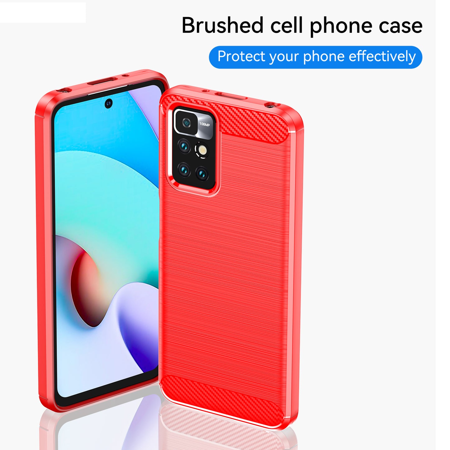 1.8mm Stain-resistant Brushed Carbon Fiber Texture TPU Back Case Mobile Phone Cover for Xiaomi Redmi Note 11 4G (MediaTek)/Redmi 10 4G (2021)/Redmi 10 2022 4G/10 Prime
