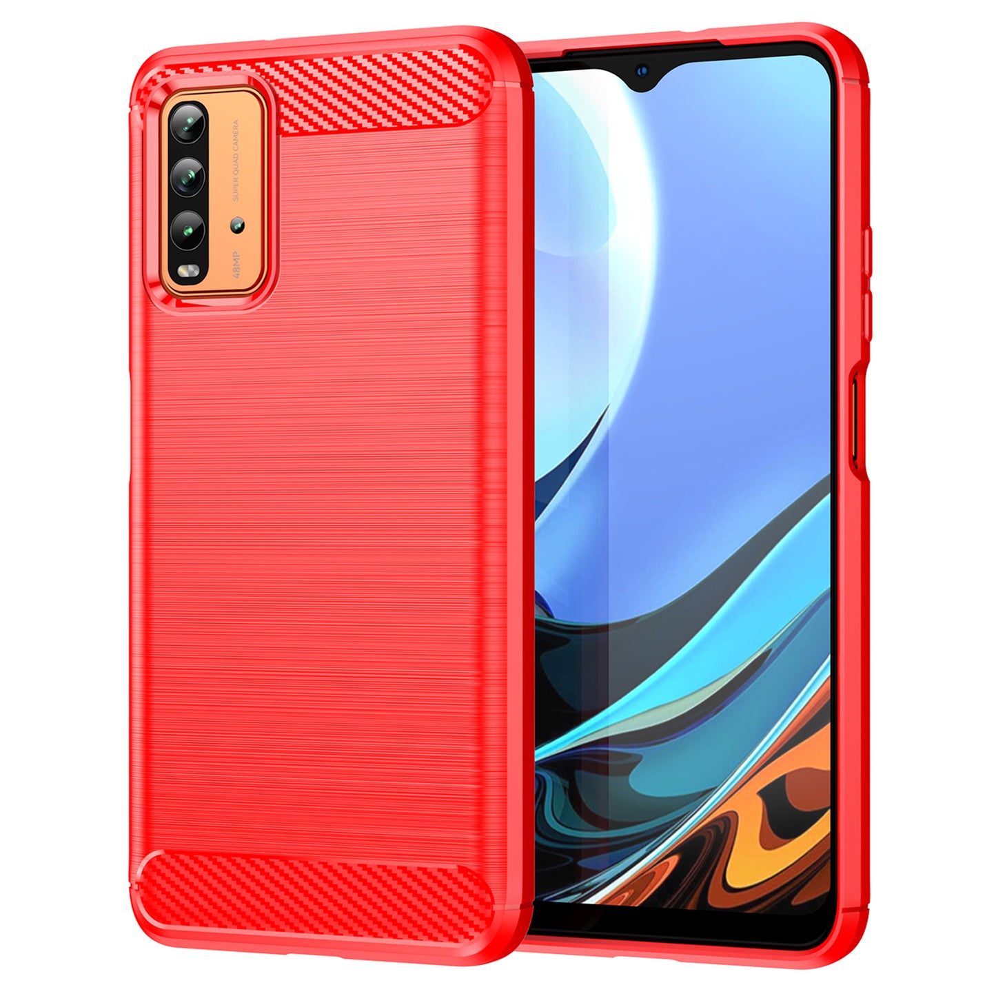 1.8mm Scratch-proof Brushed Carbon Fiber Texture TPU Back Case Mobile Phone Cover for Xiaomi Poco M3/Redmi 9 Power/Note 9 4G (Qualcomm Snapdragon 662)/Redmi 9T