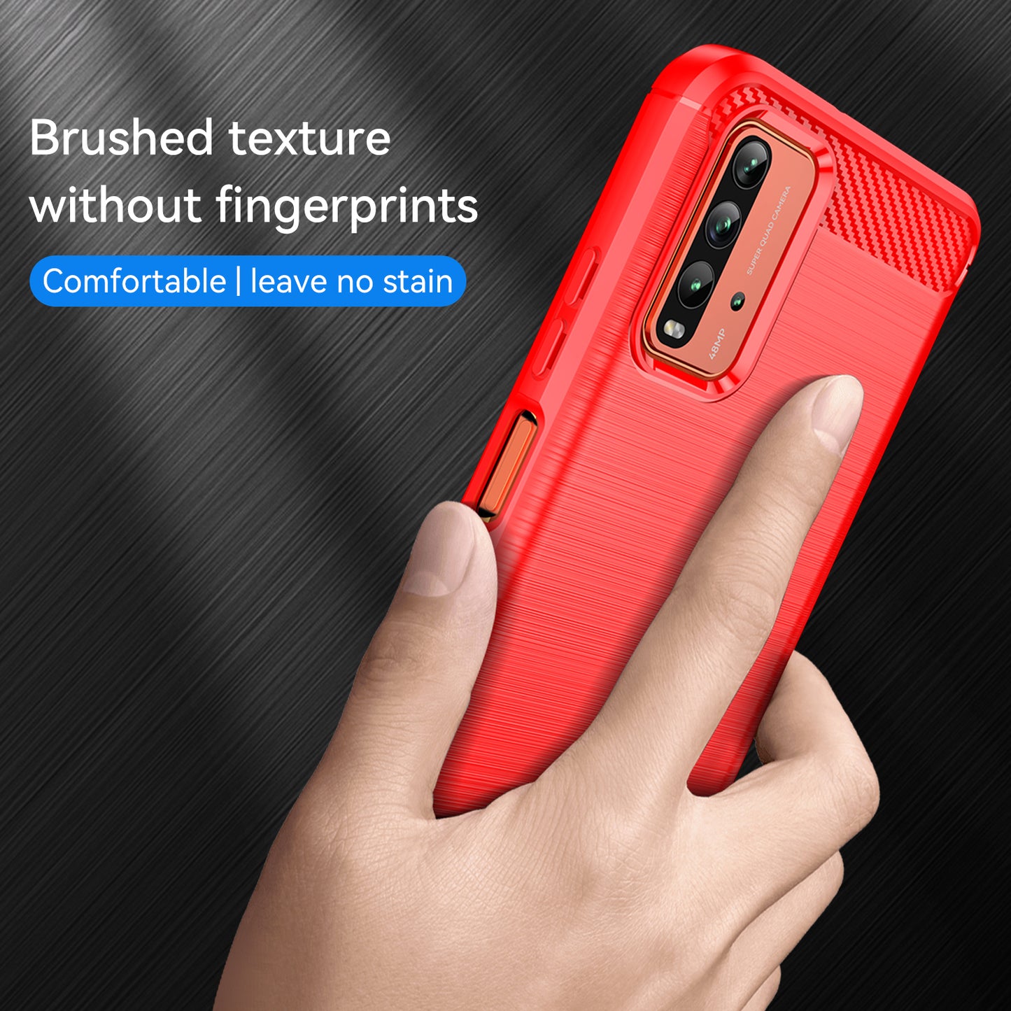 1.8mm Scratch-proof Brushed Carbon Fiber Texture TPU Back Case Mobile Phone Cover for Xiaomi Poco M3/Redmi 9 Power/Note 9 4G (Qualcomm Snapdragon 662)/Redmi 9T