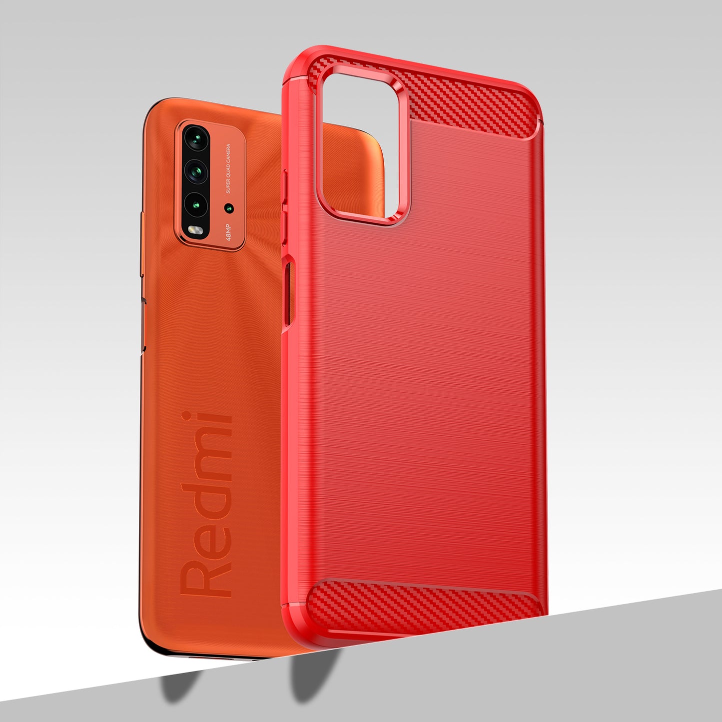1.8mm Scratch-proof Brushed Carbon Fiber Texture TPU Back Case Mobile Phone Cover for Xiaomi Poco M3/Redmi 9 Power/Note 9 4G (Qualcomm Snapdragon 662)/Redmi 9T