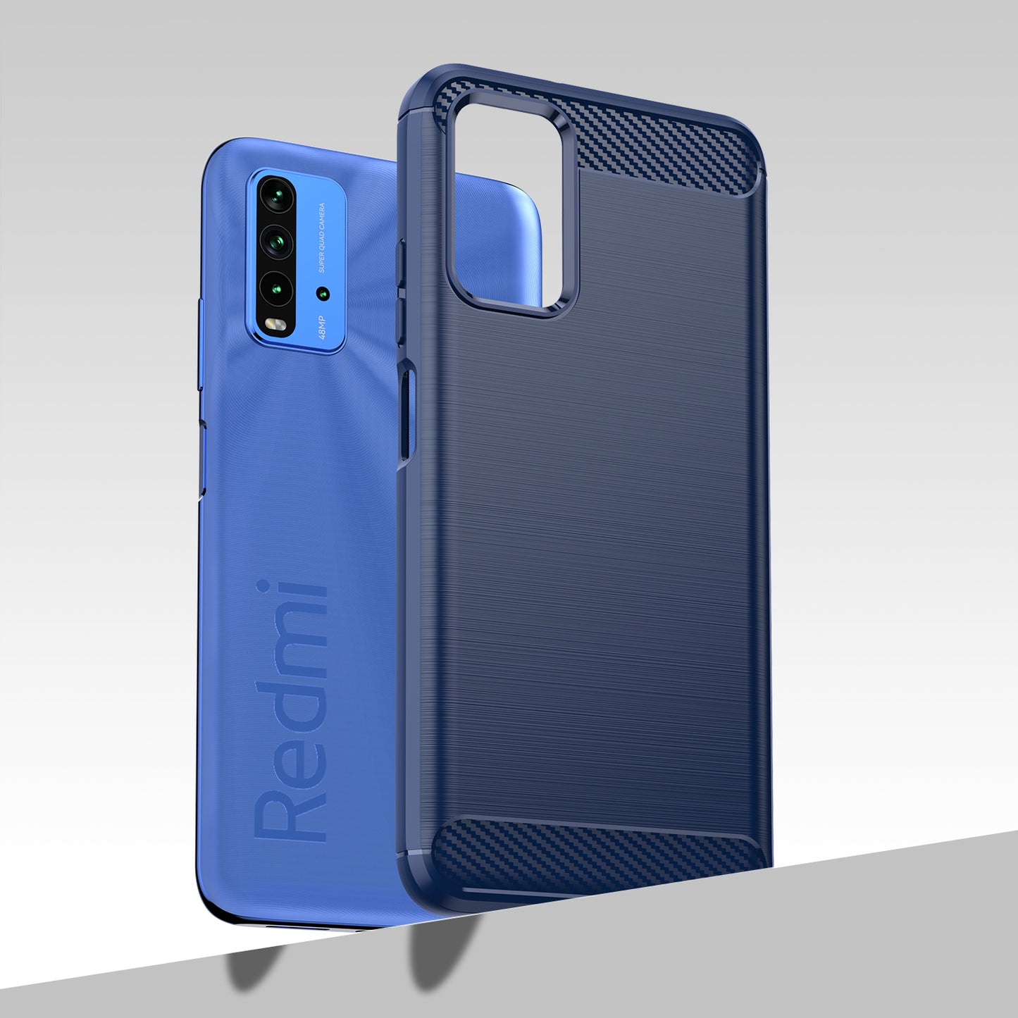 1.8mm Scratch-proof Brushed Carbon Fiber Texture TPU Back Case Mobile Phone Cover for Xiaomi Poco M3/Redmi 9 Power/Note 9 4G (Qualcomm Snapdragon 662)/Redmi 9T