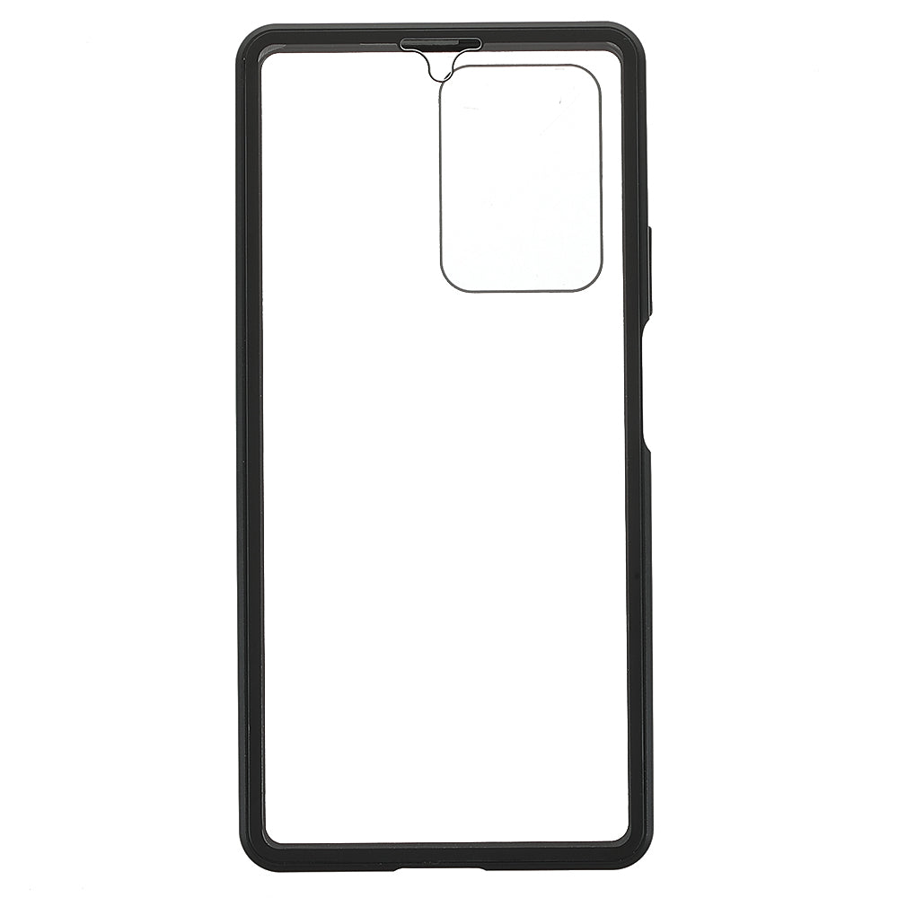 For Xiaomi 11T/11T Pro Magnetic Closure Phone Case Metal Bumper + Double-sided Tempered Glass Cover