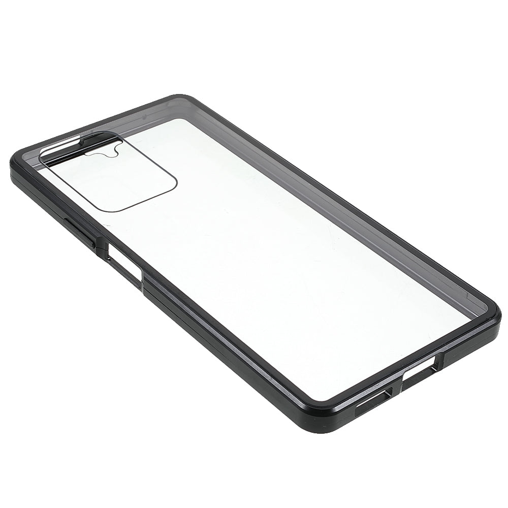For Xiaomi 11T/11T Pro Magnetic Closure Phone Case Metal Bumper + Double-sided Tempered Glass Cover