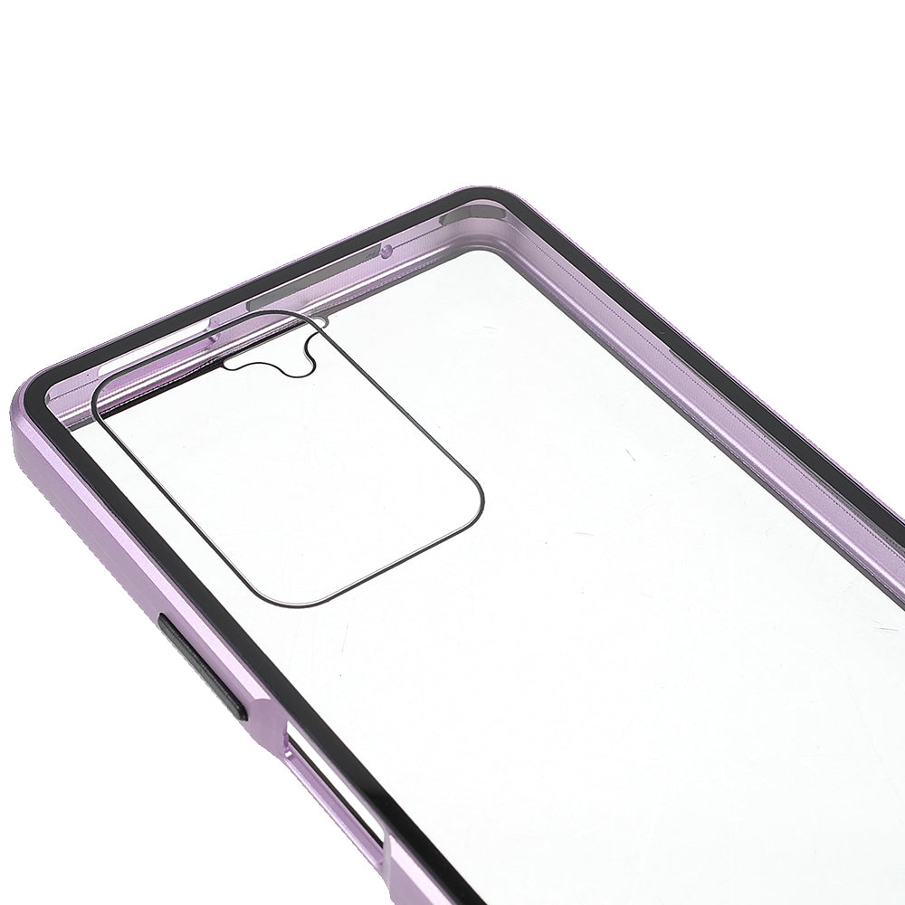 For Xiaomi 11T/11T Pro Magnetic Closure Phone Case Metal Bumper + Double-sided Tempered Glass Cover