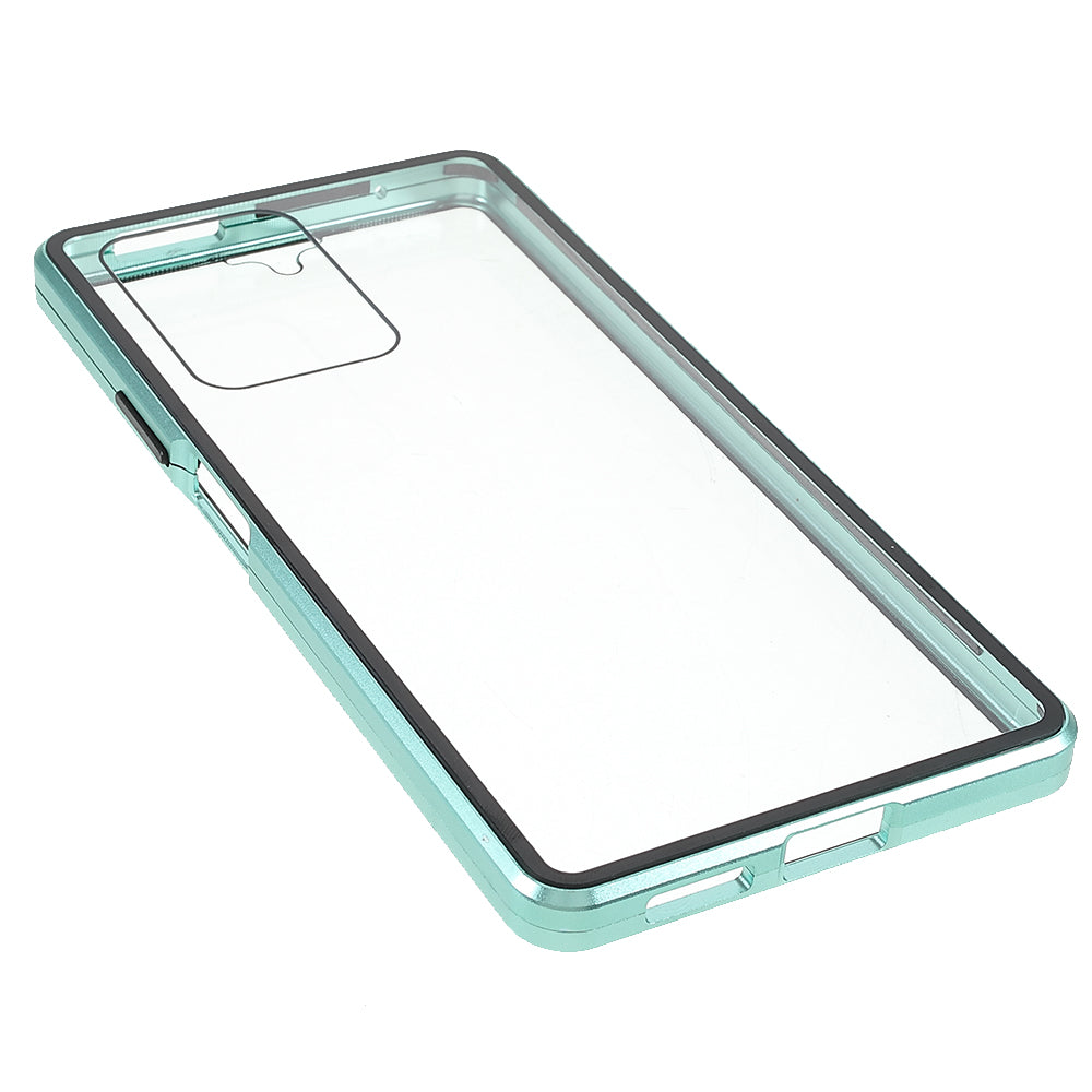 For Xiaomi 11T/11T Pro Magnetic Closure Phone Case Metal Bumper + Double-sided Tempered Glass Cover