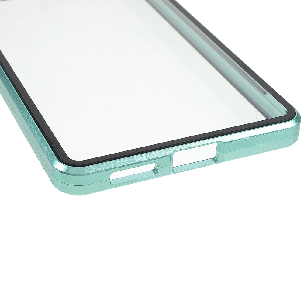 For Xiaomi 11T/11T Pro Magnetic Closure Phone Case Metal Bumper + Double-sided Tempered Glass Cover