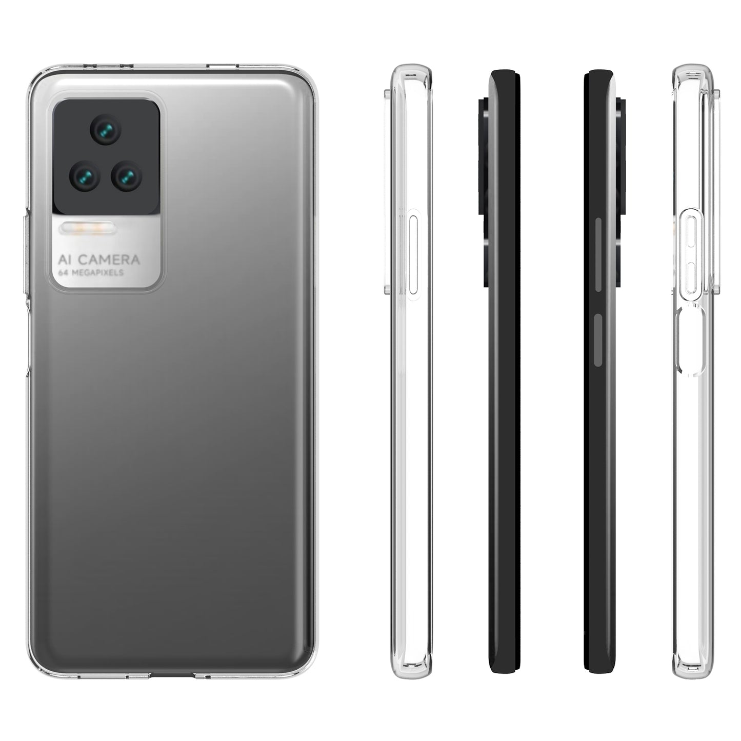 10Pcs/Pack Clear Anti-watermark Case for Xiaomi Redmi K50 Pro/K50, Precise Cutouts Soft TPU Lightweight Back Cover Protector