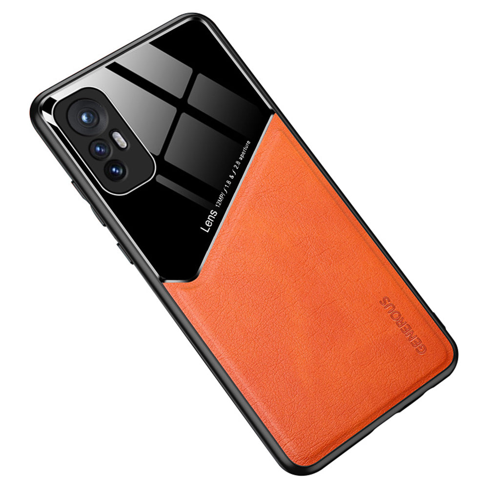 Precise Cut-Out Phone Case for Xiaomi 12 Pro 5G/12S Pro 5G/12 Pro (Dimensity) 5G Pro Shockproof Cover Anti-Fall Textured Leather Shell with Magnetic Metal Sheet TPU Frame Phone Protector