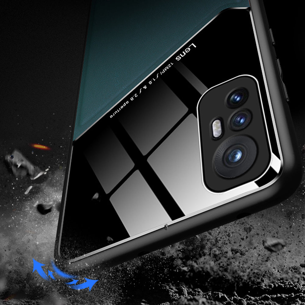 Precise Cut-Out Phone Case for Xiaomi 12 Pro 5G/12S Pro 5G/12 Pro (Dimensity) 5G Pro Shockproof Cover Anti-Fall Textured Leather Shell with Magnetic Metal Sheet TPU Frame Phone Protector