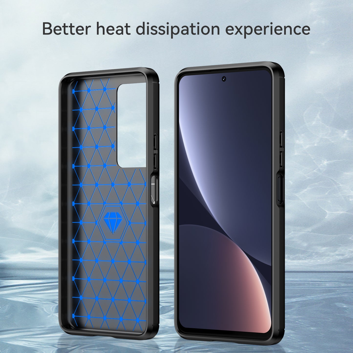 1.8mm Carbon Fiber Texture Phone Case for Xiaomi Redmi K50 Pro/K50, Brushed Surface Flexible TPU Protective Cover
