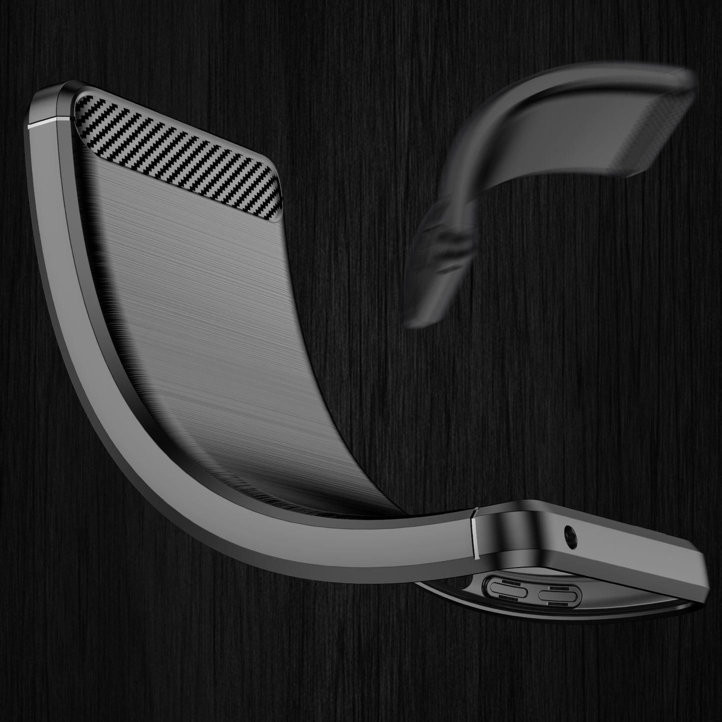 1.8mm Carbon Fiber Texture Phone Case for Xiaomi Redmi K50 Pro/K50, Brushed Surface Flexible TPU Protective Cover