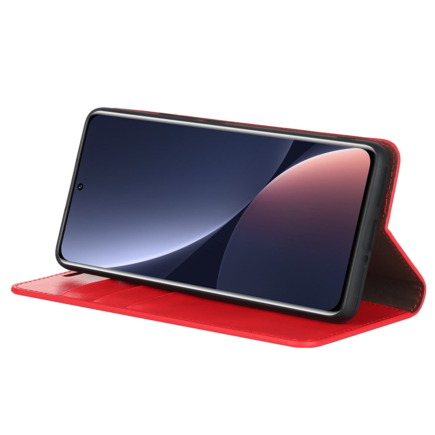 Genuine Leather Phone Case for Xiaomi 12 Pro 5G/12S Pro 5G/12 Pro (Dimensity) 5G, Anti-scratch Wallet Stand Crazy Horse Texture Shell