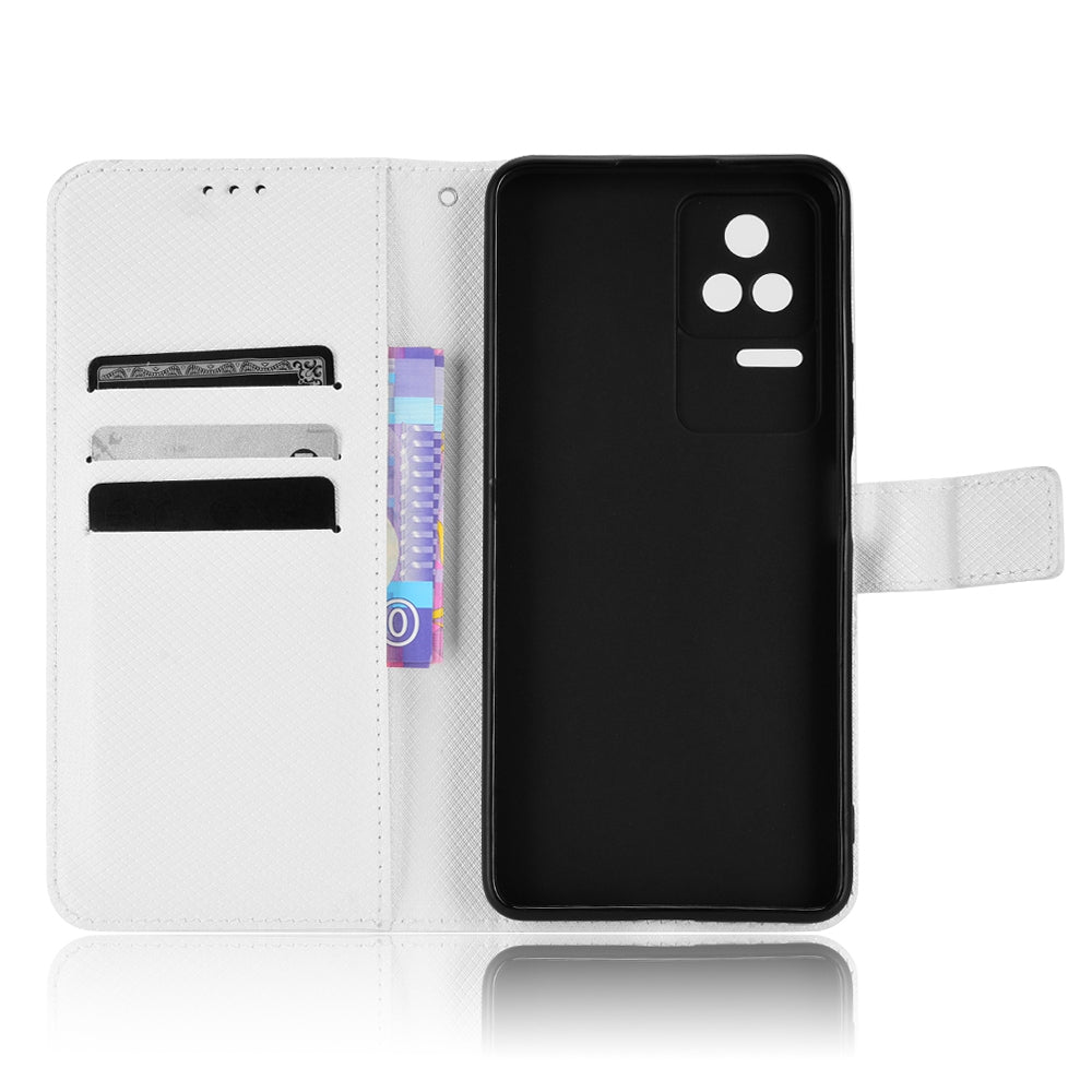 For Xiaomi Redmi K50/K50 Pro Diamond Texture PU Leather Well-protected Phone Case Wallet Stand Cover with Strap