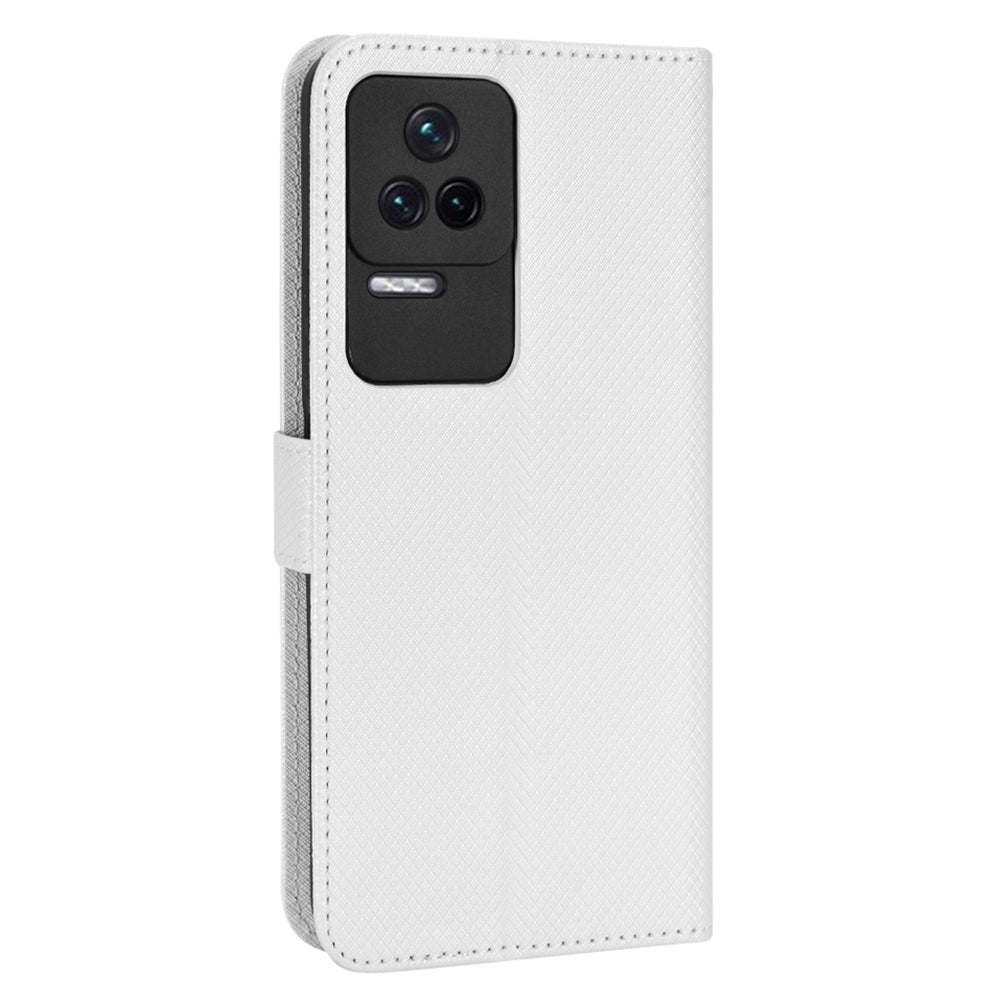 For Xiaomi Redmi K50/K50 Pro Diamond Texture PU Leather Well-protected Phone Case Wallet Stand Cover with Strap