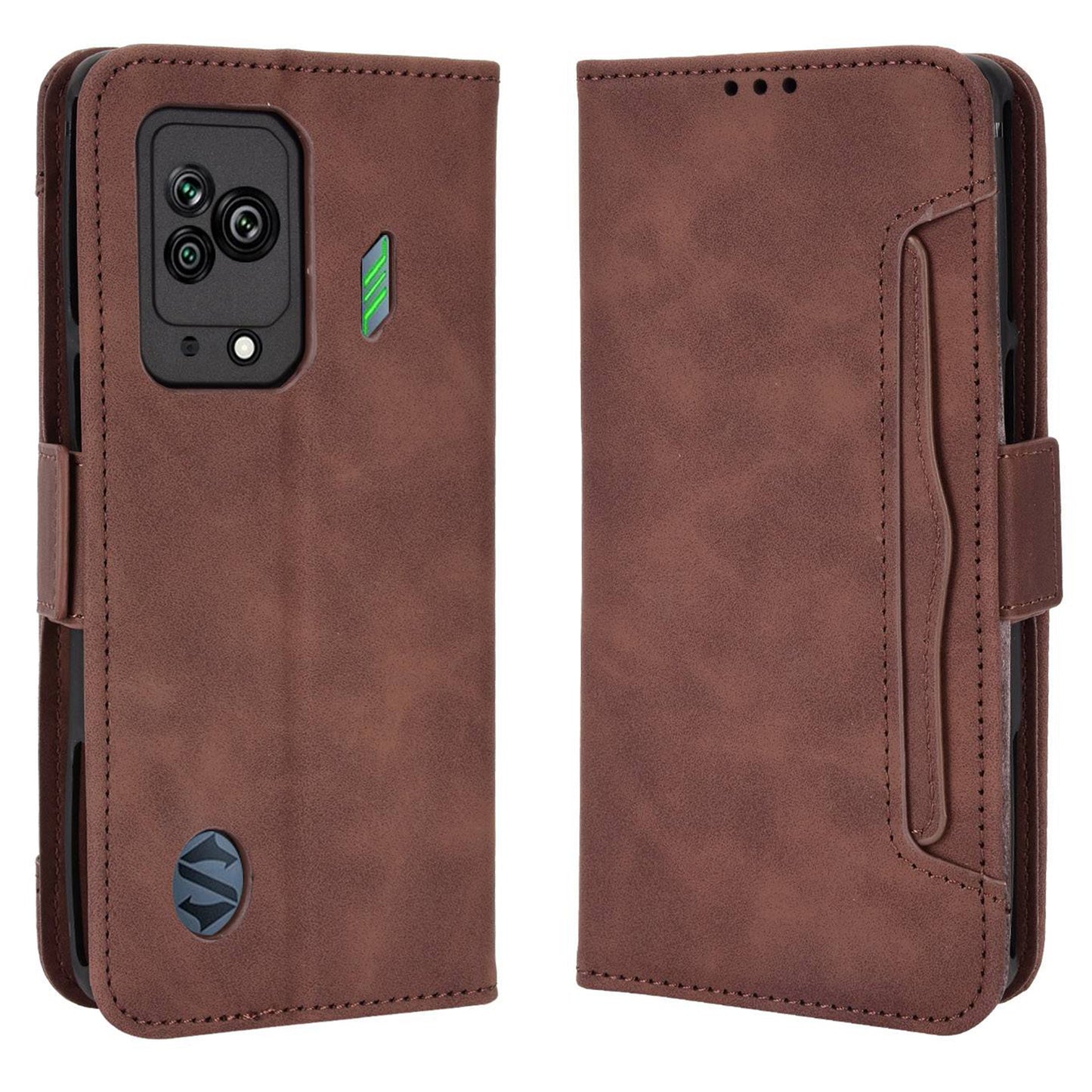 For Xiaomi Black Shark 5 Multiple Card Slots Phone Cover Anti-scratch PU Leather Wallet Stand Case