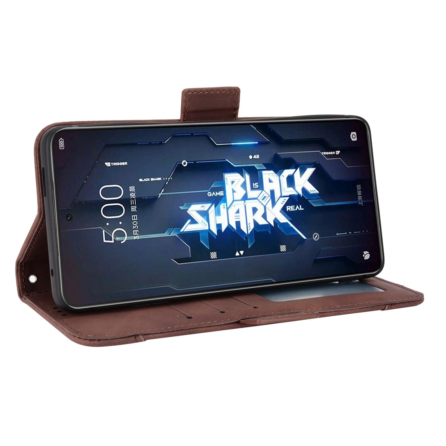 For Xiaomi Black Shark 5 Multiple Card Slots Phone Cover Anti-scratch PU Leather Wallet Stand Case