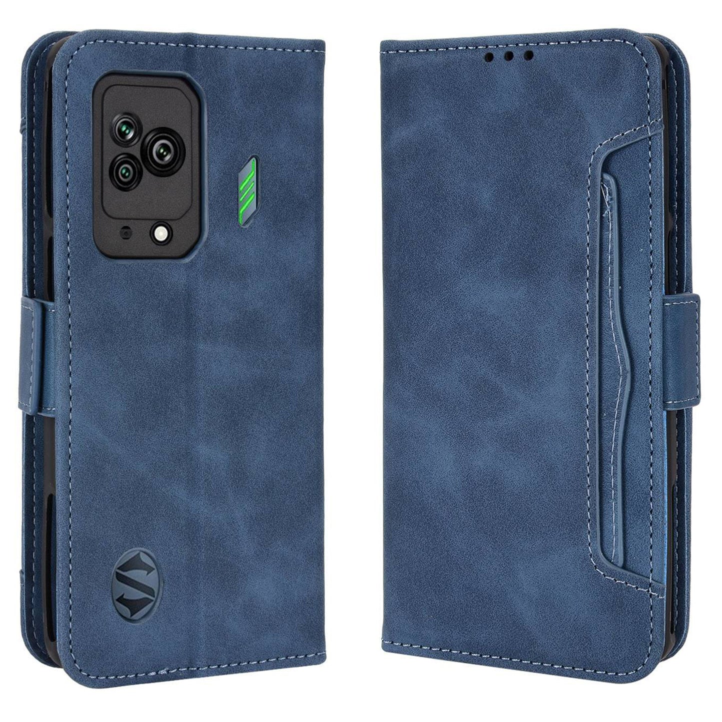 For Xiaomi Black Shark 5 Multiple Card Slots Phone Cover Anti-scratch PU Leather Wallet Stand Case
