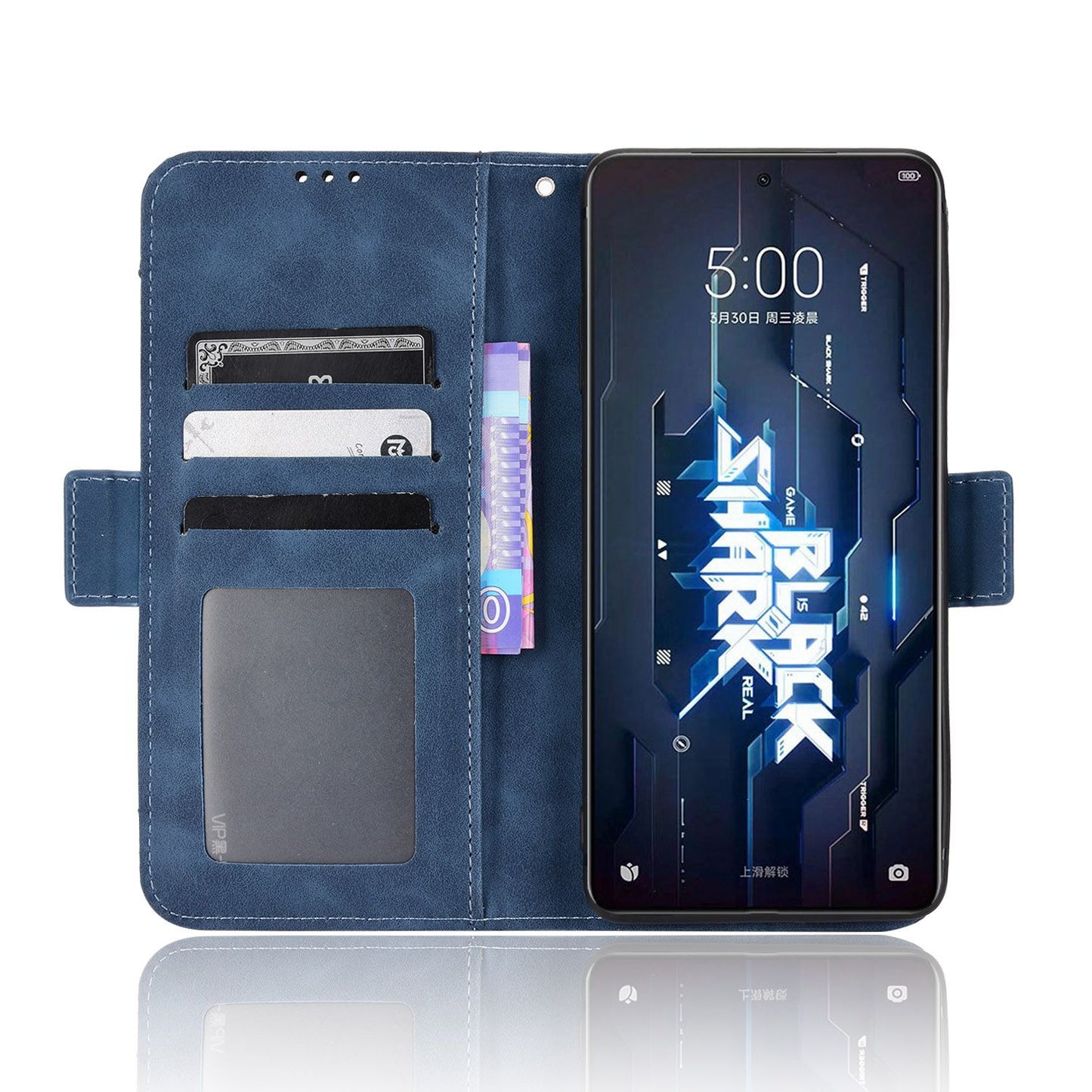 For Xiaomi Black Shark 5 Multiple Card Slots Phone Cover Anti-scratch PU Leather Wallet Stand Case