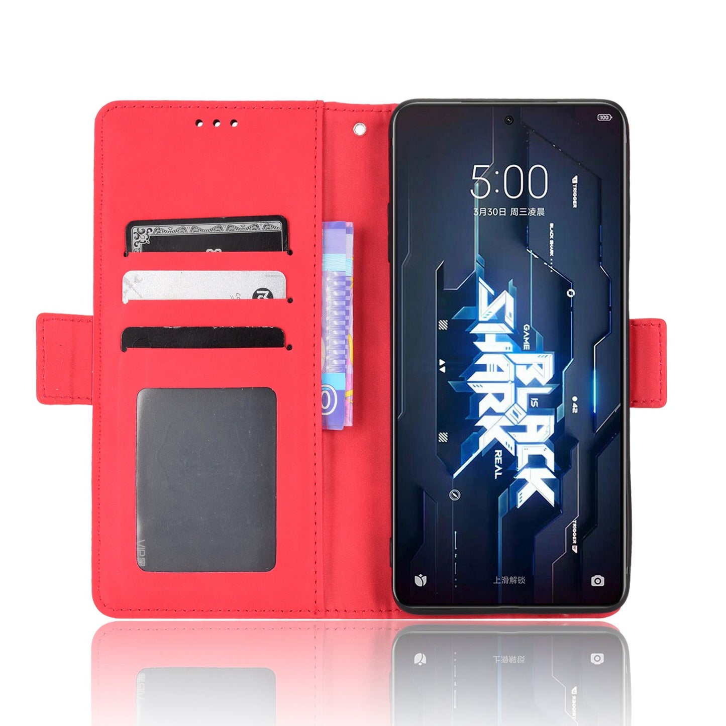 For Xiaomi Black Shark 5 Multiple Card Slots Phone Cover Anti-scratch PU Leather Wallet Stand Case