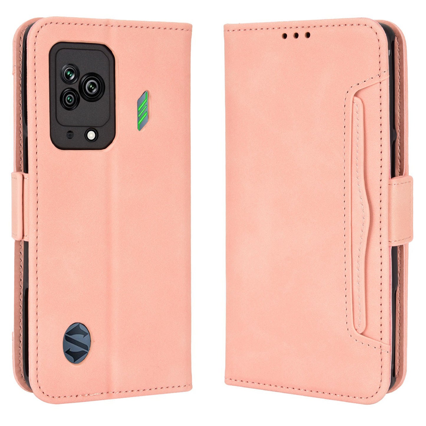 For Xiaomi Black Shark 5 Multiple Card Slots Phone Cover Anti-scratch PU Leather Wallet Stand Case