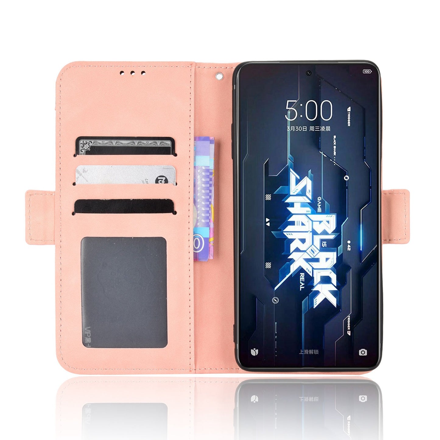 For Xiaomi Black Shark 5 Multiple Card Slots Phone Cover Anti-scratch PU Leather Wallet Stand Case