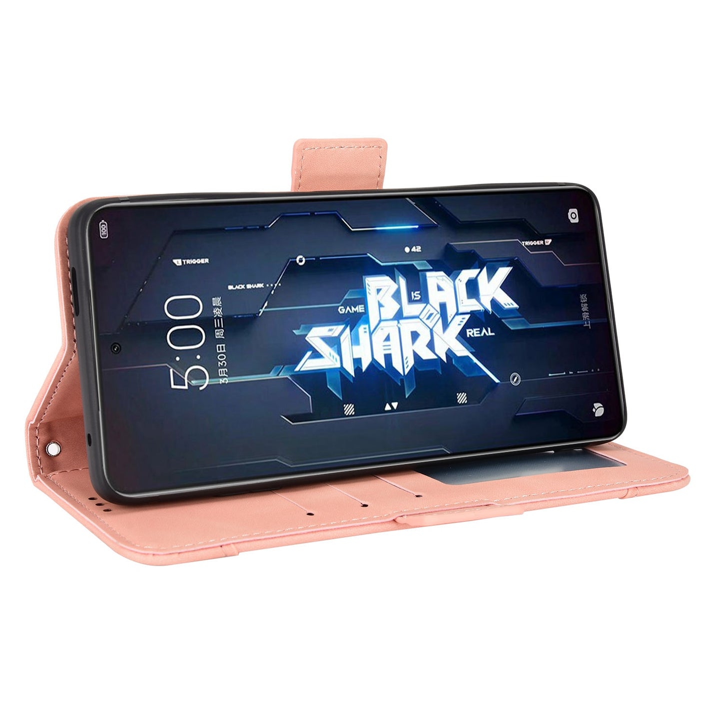 For Xiaomi Black Shark 5 Multiple Card Slots Phone Cover Anti-scratch PU Leather Wallet Stand Case