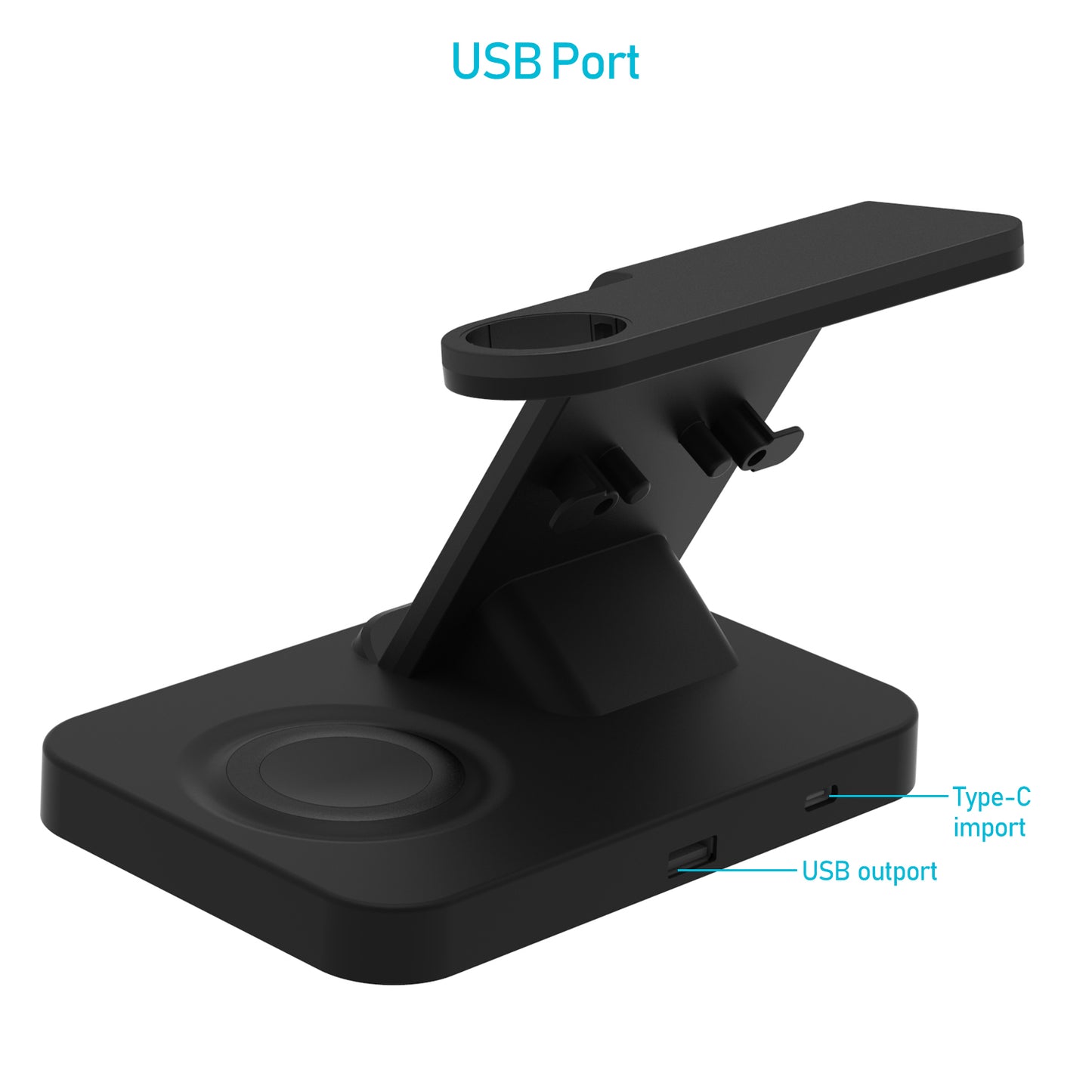 2-in-1 Fast Charging Smart Wireless Charger for Apple Samsung Smartphone Earphone Watch