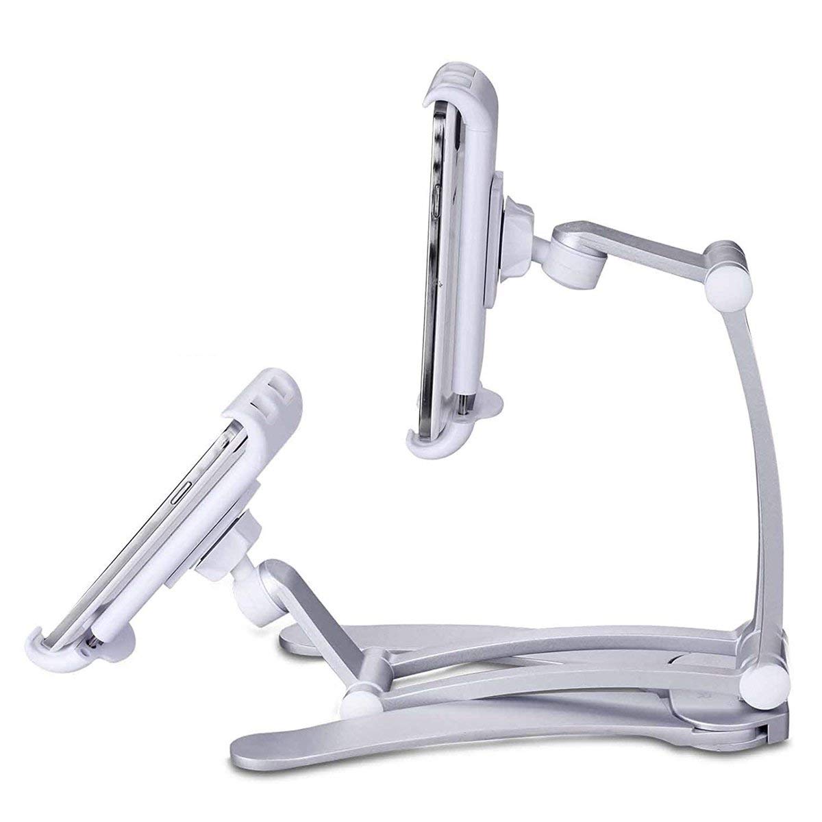 2-in-1 Desktop/Wall Mount Adjustable Tablet Holder Aluminum Kitchen Tablet Stand Bracket for iPad 2018/iPad Pro/iPad Mini