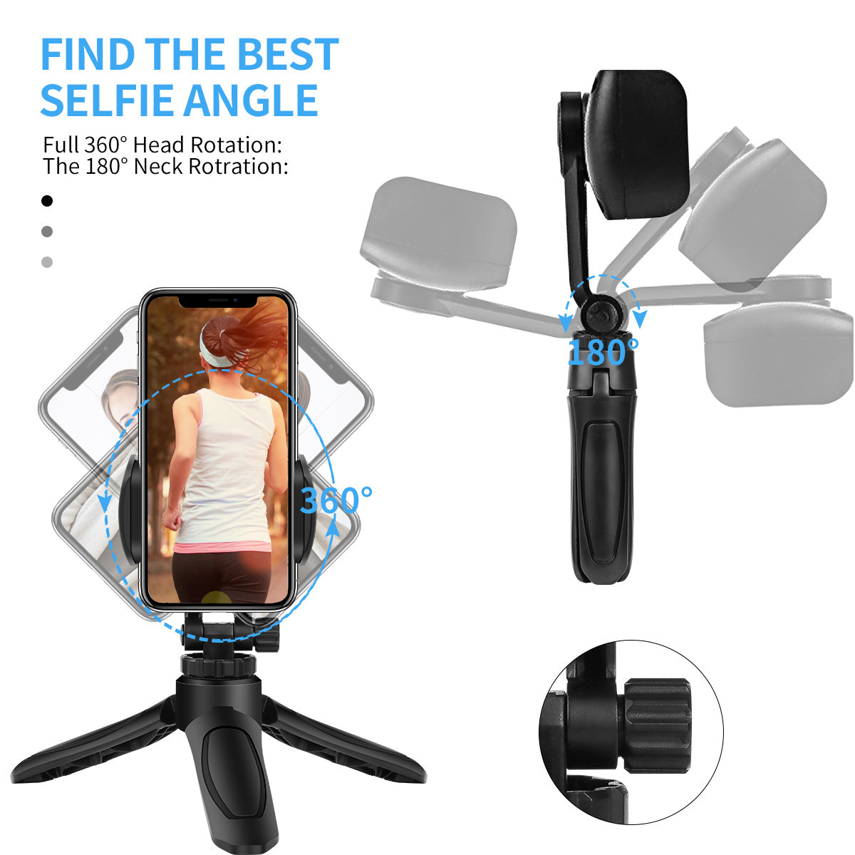1/4 inch Mini Desktop Tripod Phone Holder Stand with Clip for DJI OSMO Mobile 2 Feiyu Vimbal 2 Action Camera