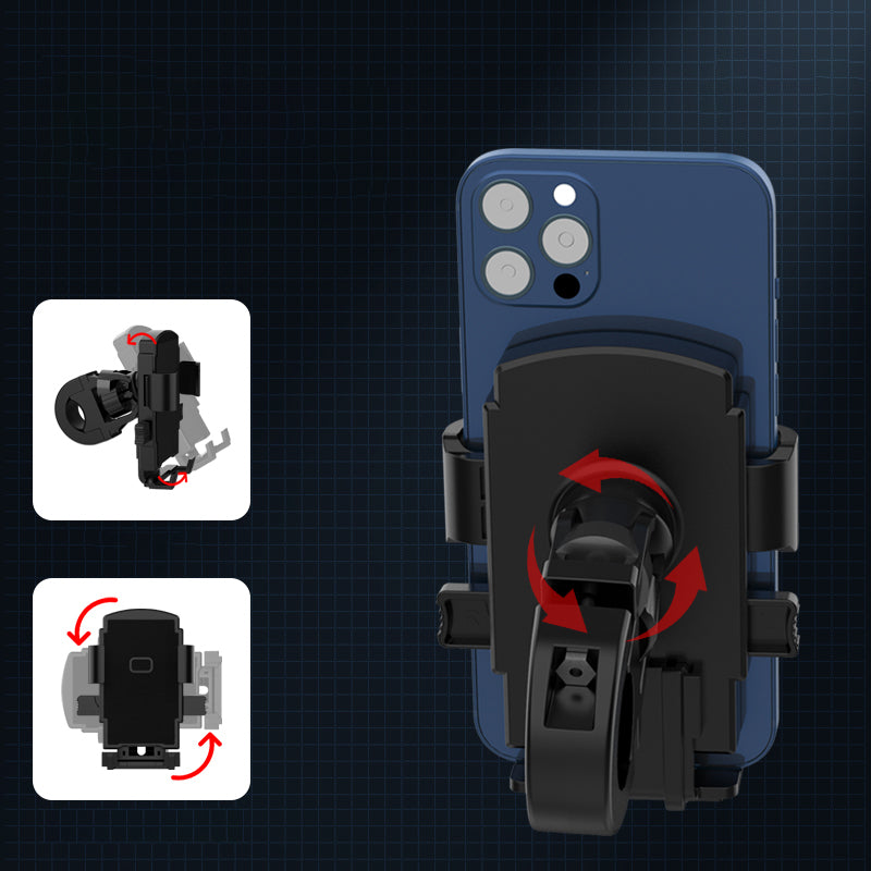 Auto Lock Bicycle Phone Holder 360 Degrees Rotation Bike Handlebar Cell Phone Clip Stand GPS Mount Bracket