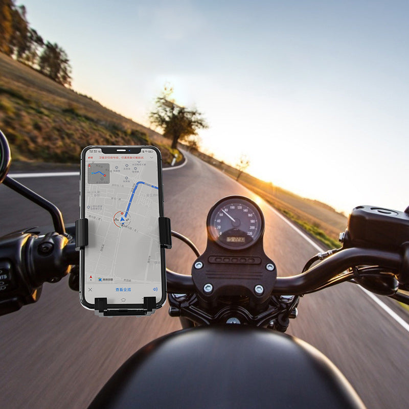 Auto Lock Bicycle Phone Holder 360 Degrees Rotation Bike Handlebar Cell Phone Clip Stand GPS Mount Bracket