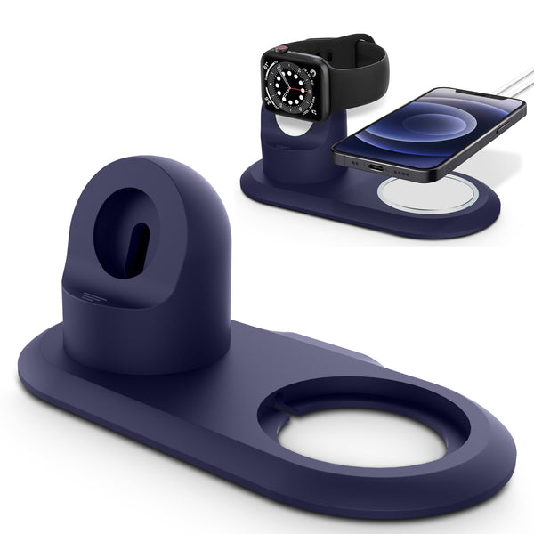Silicone Charge Stand Holder Wireless Charging Station Dock Compatible with MagSafe Apple Watch/iPhone 12 Series