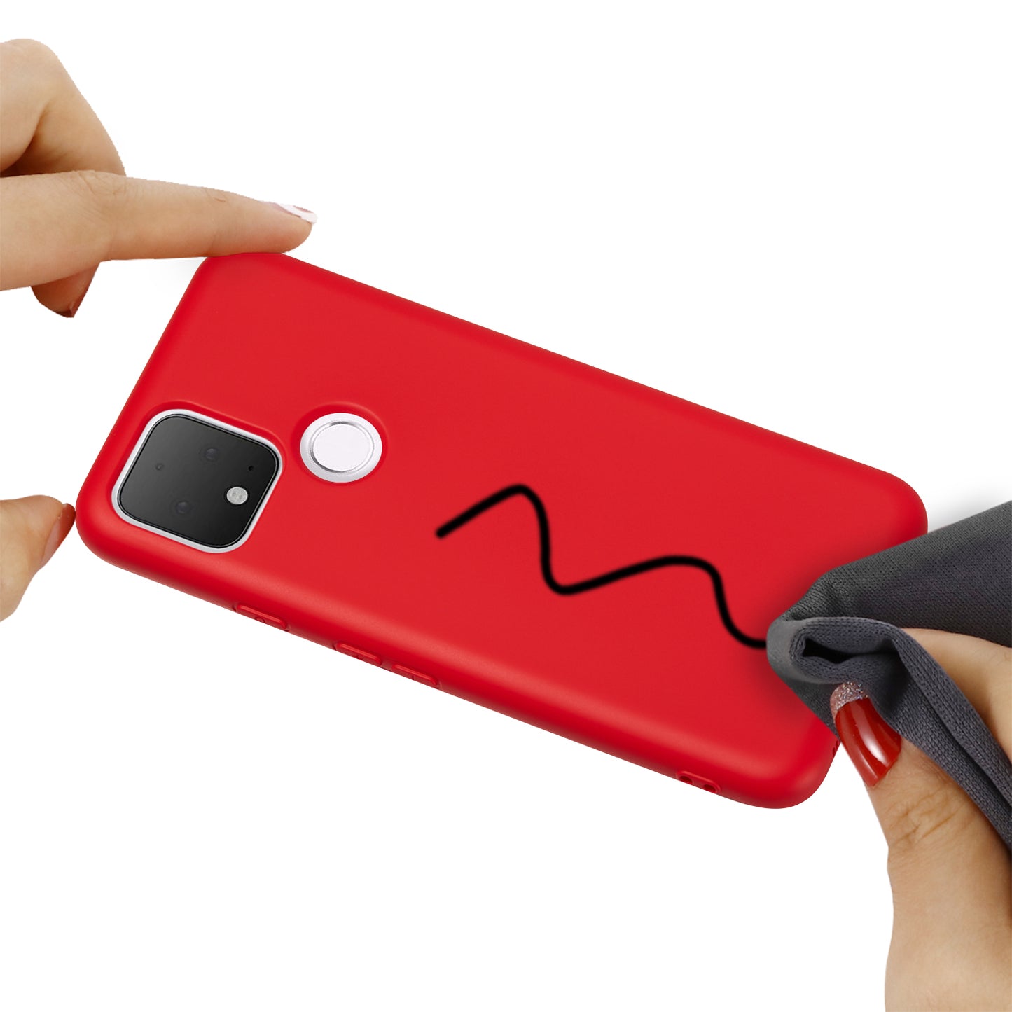 For Google Pixel 4a 5G/Pixel 5XL Shockproof Anti-scratch Anti-dust Liquid Silicone Phone Cover Phone Case