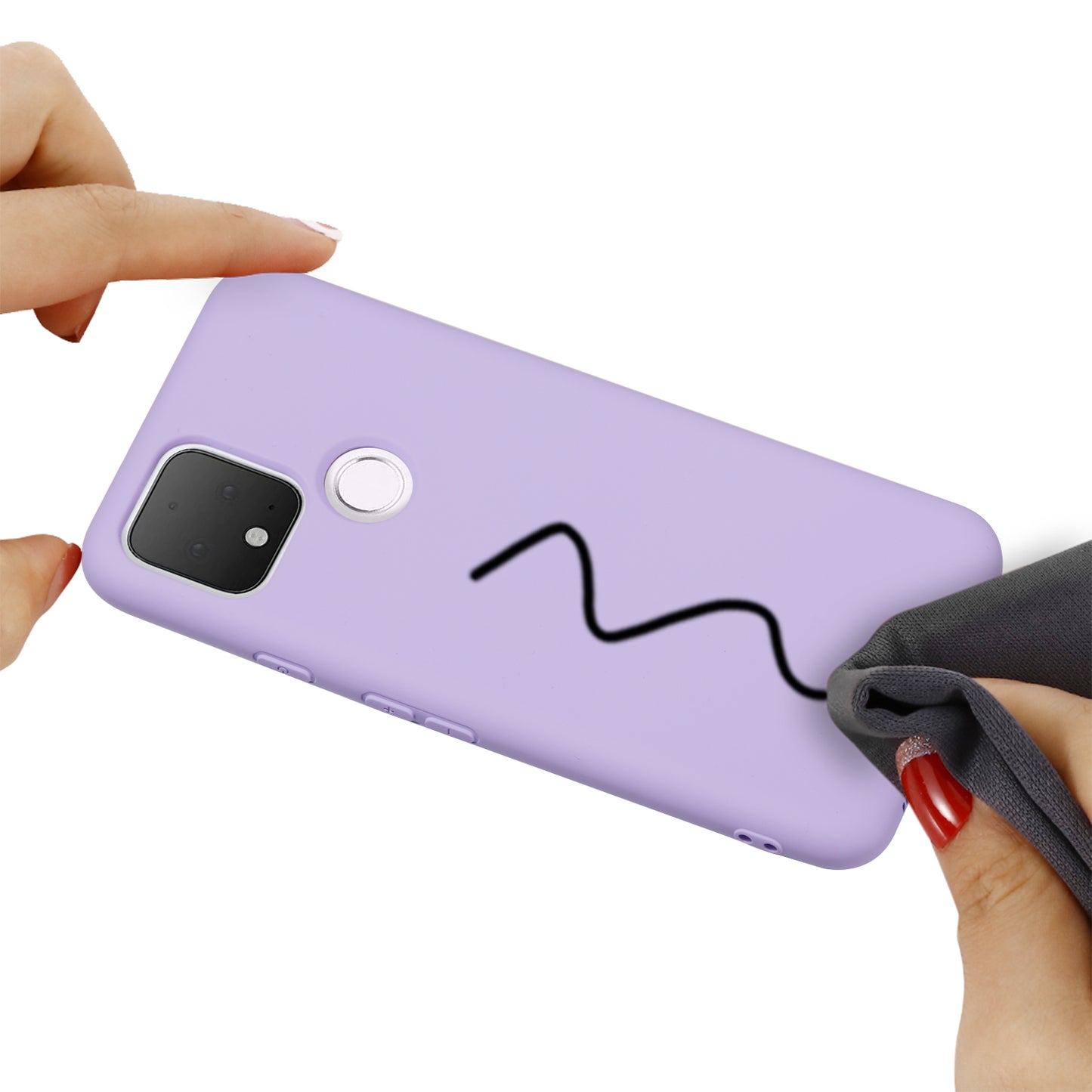 For Google Pixel 4a 5G/Pixel 5XL Shockproof Anti-scratch Anti-dust Liquid Silicone Phone Cover Phone Case